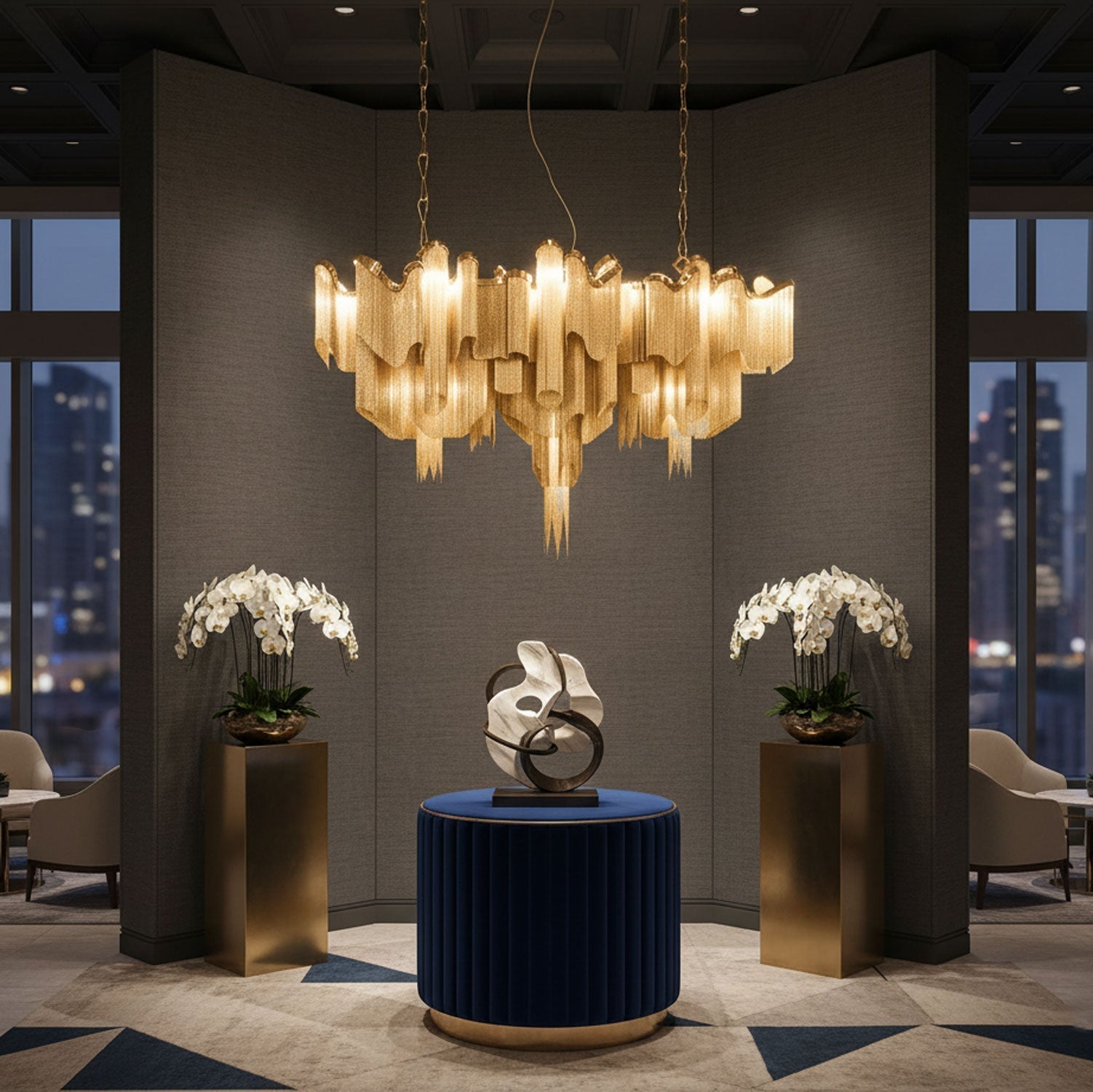 Stream Chain Chandelier-Chandelier-Briglighting