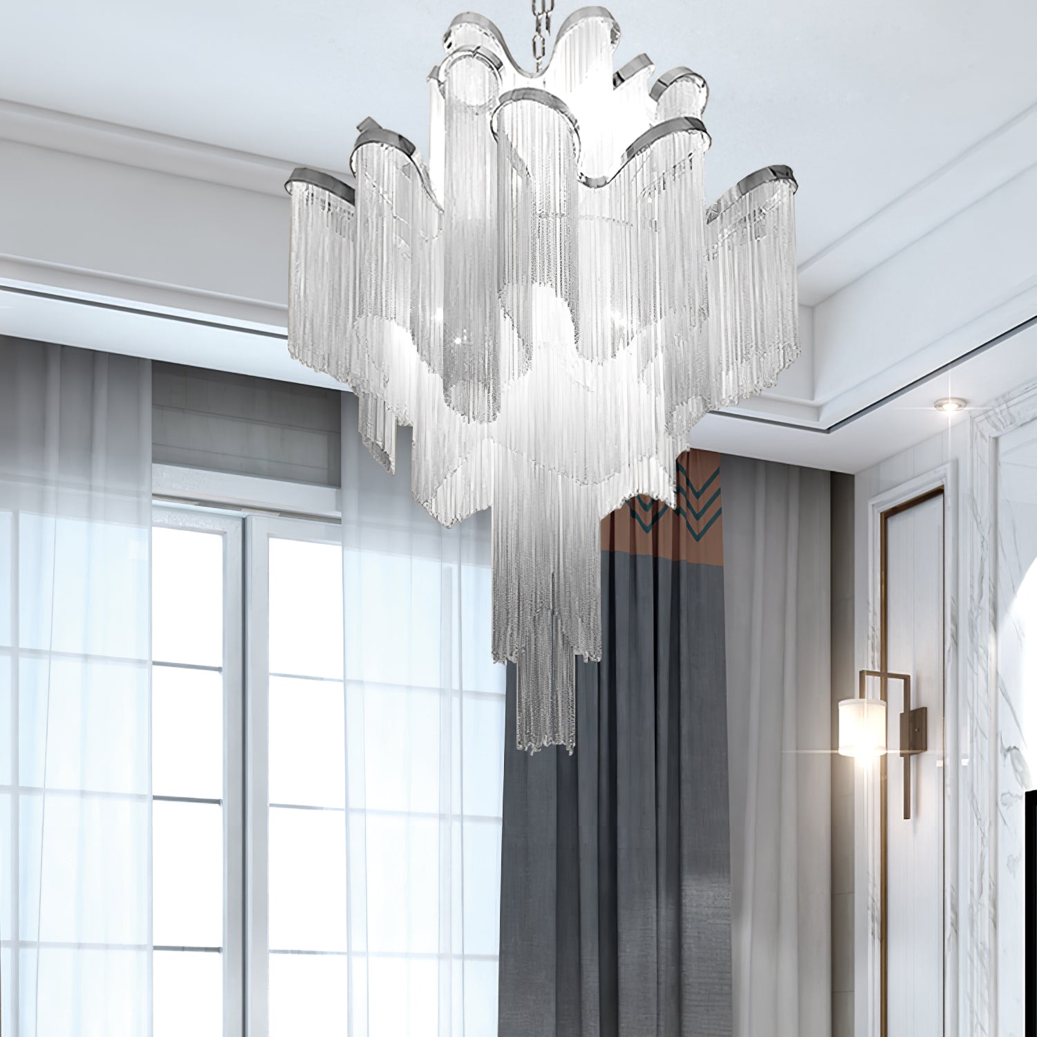 Stream Chain Chandelier-Chandelier-Briglighting