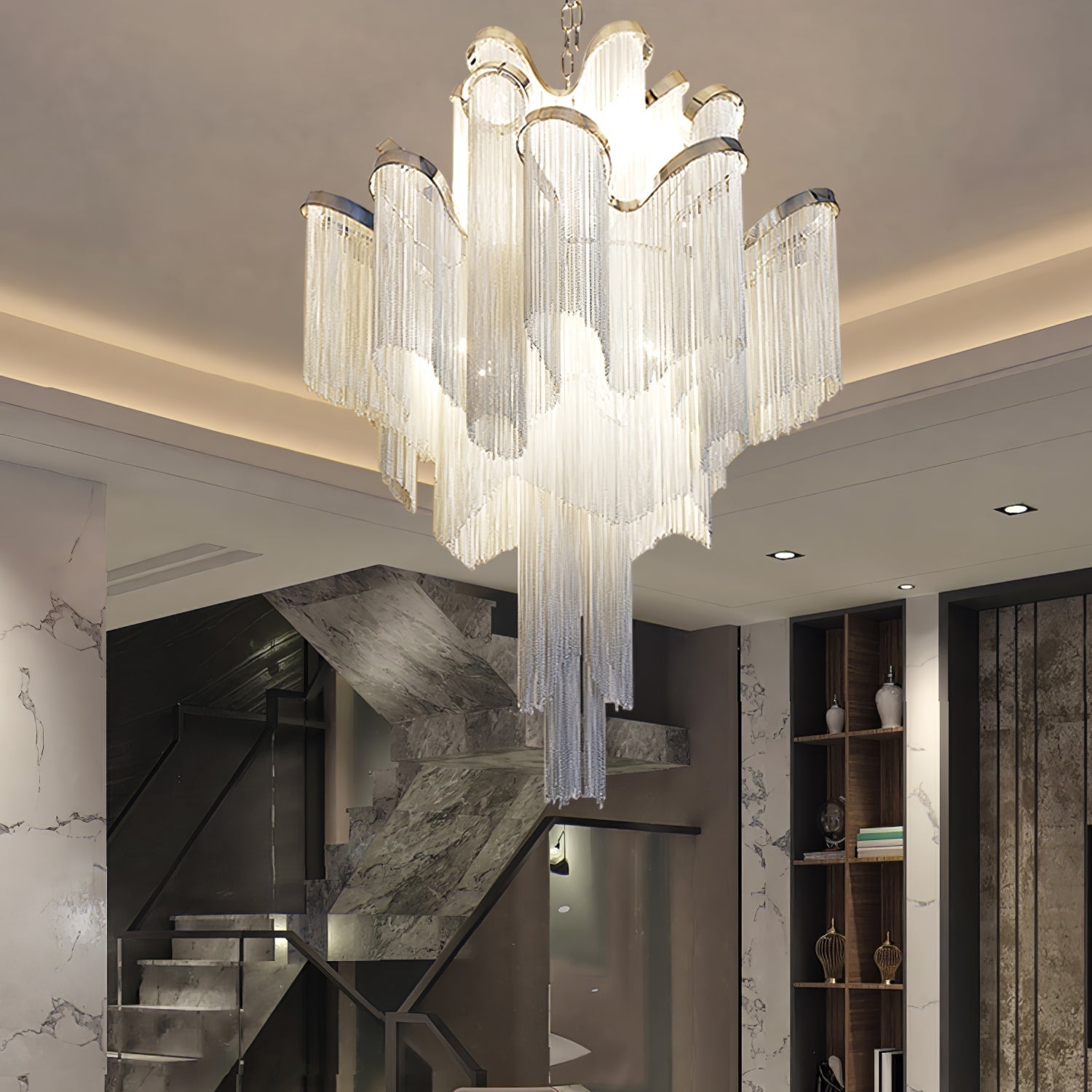 Stream Chain Chandelier-Chandelier-Briglighting