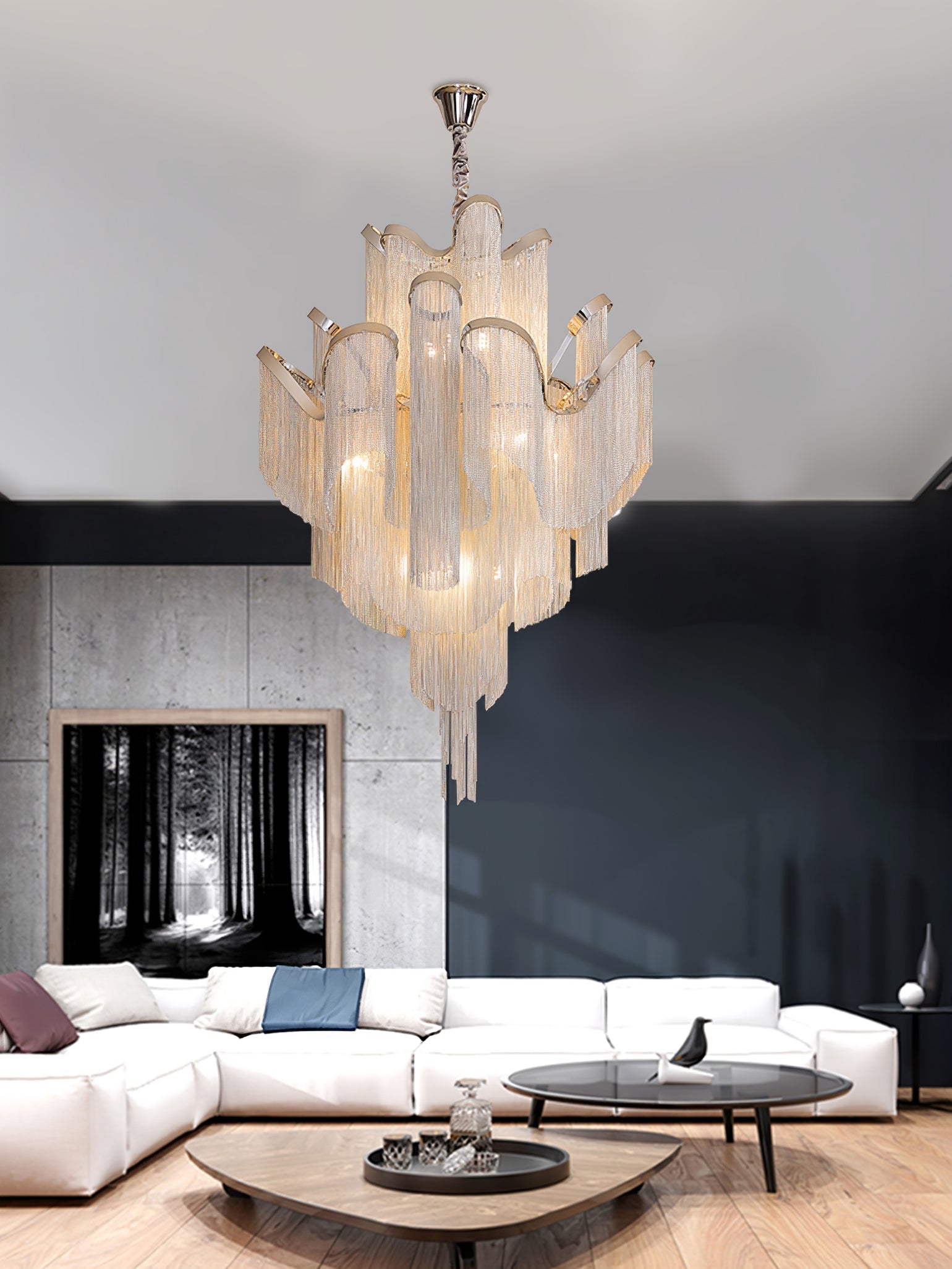 Stream Chain Chandelier-Chandelier-Briglighting