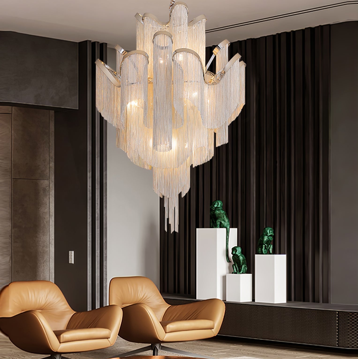 Stream Chain Chandelier-Chandelier-Briglighting