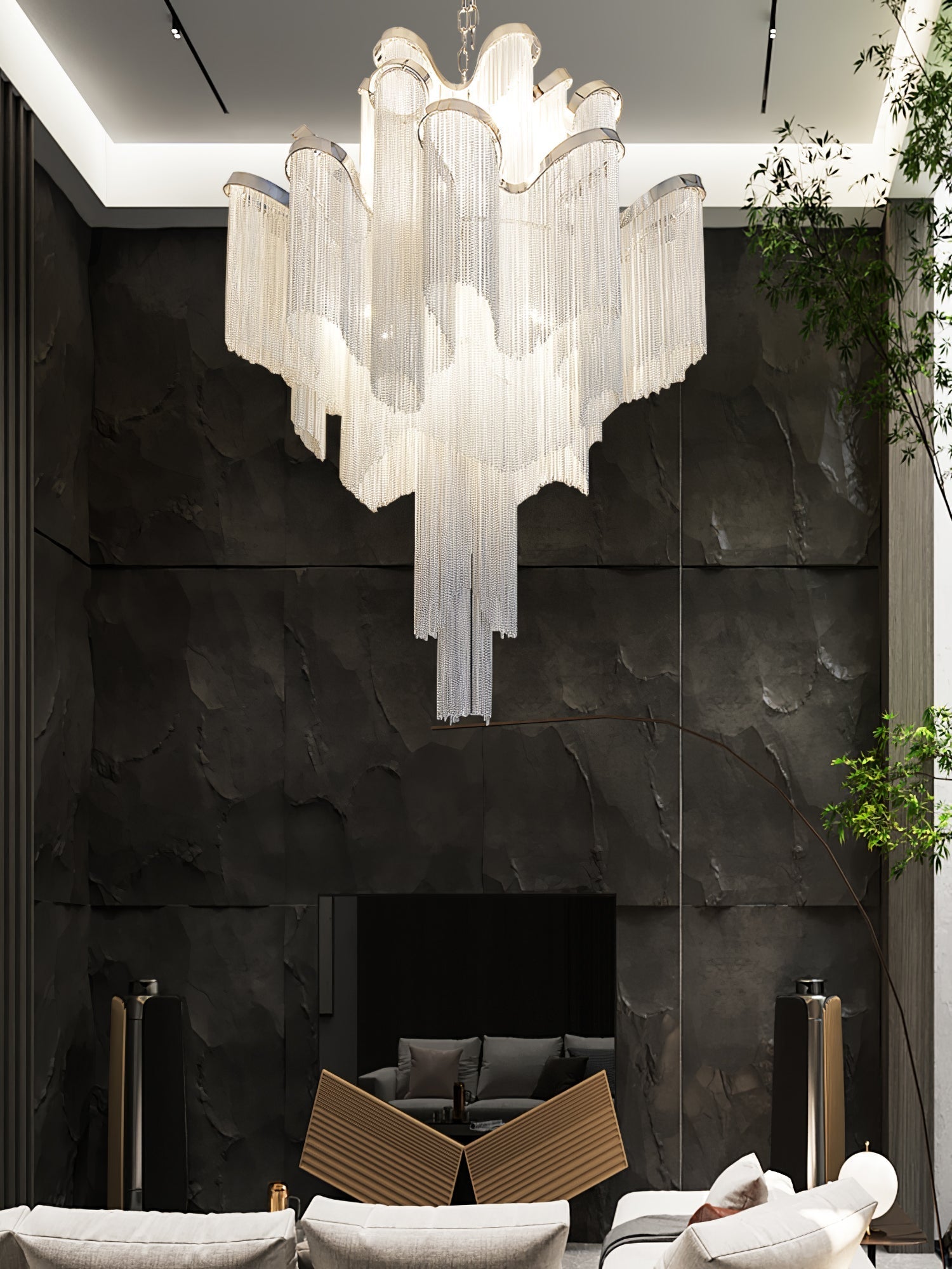 Stream Chain Chandelier-Chandelier-Briglighting