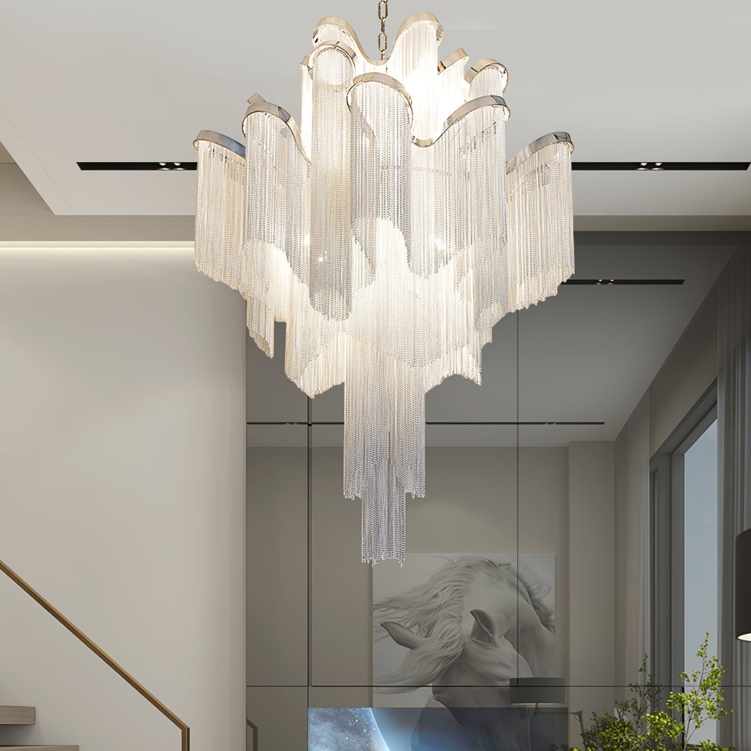Stream Chain Chandelier-Chandelier-Briglighting