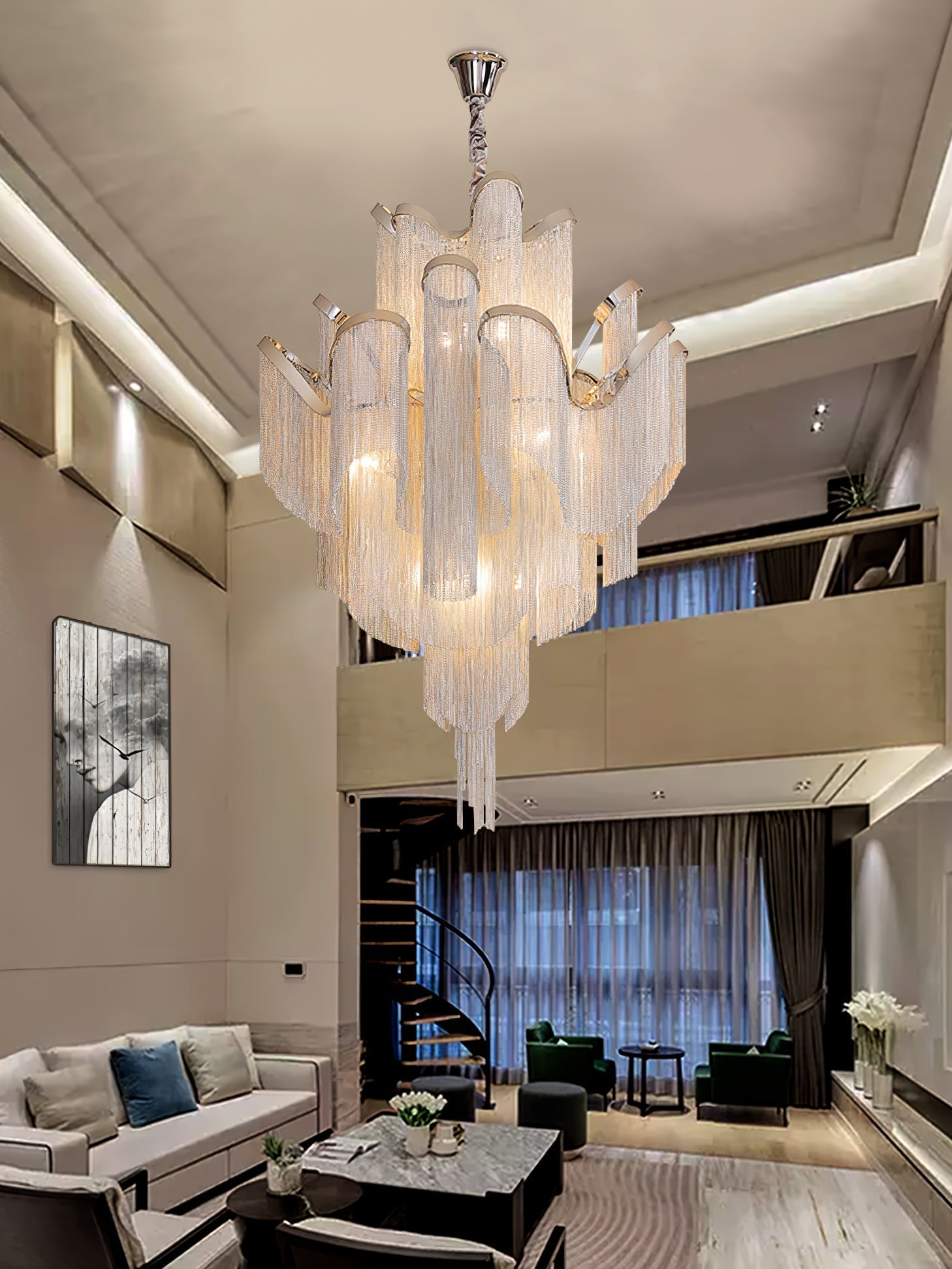 Stream Chain Chandelier-Chandelier-Briglighting