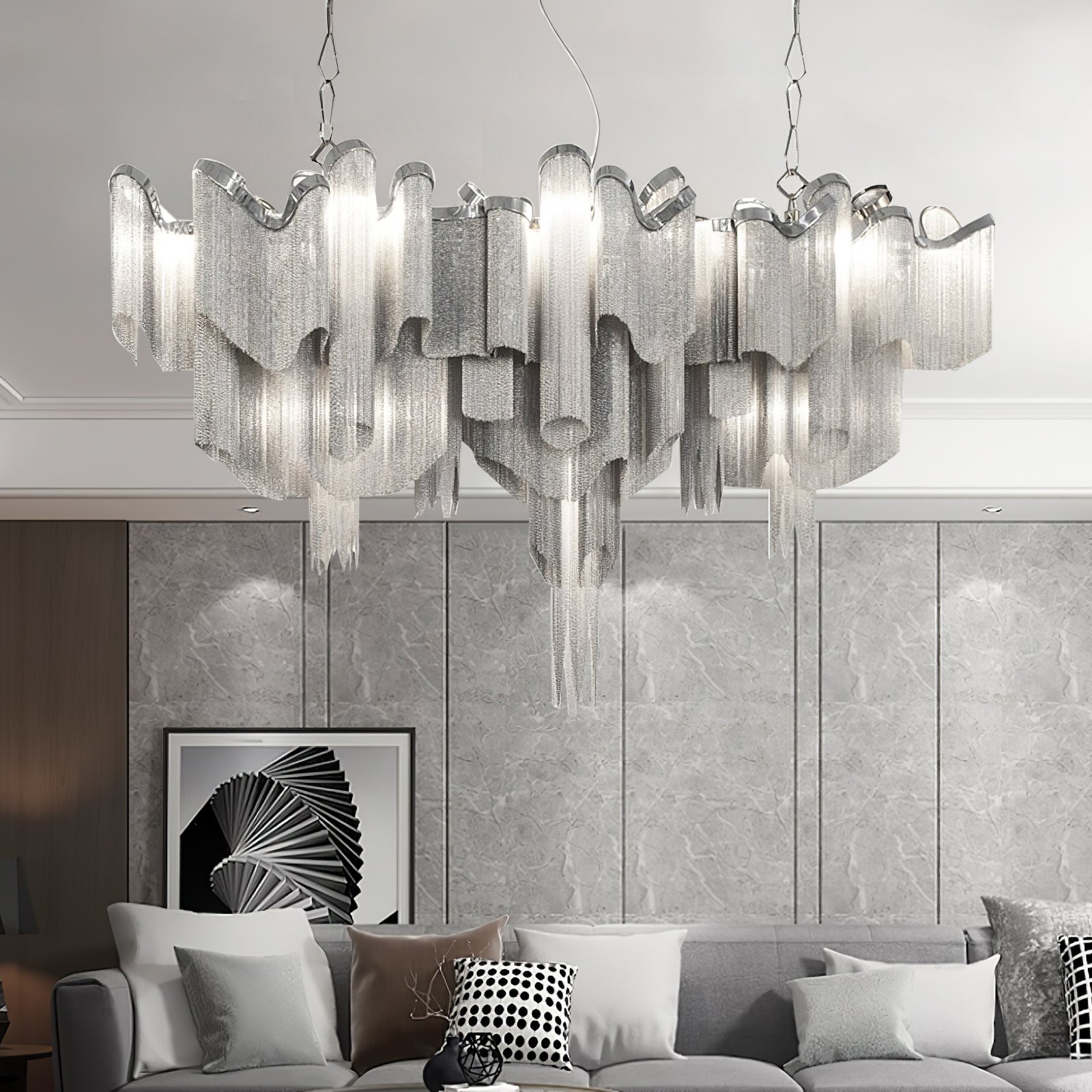 Stream Chain Chandelier-Chandelier-Briglighting