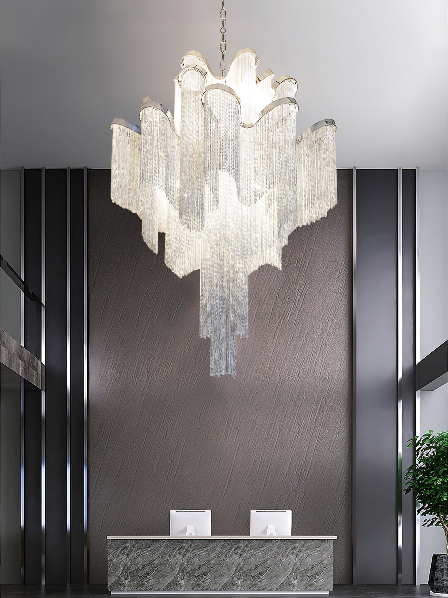 Stream Chain Chandelier-Chandelier-Briglighting