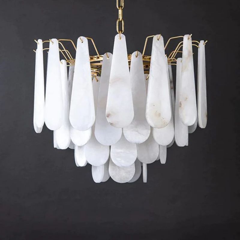 Alabaster Feathery Chandelier-chandeliers for dining room,chandeliers for stairways,chandeliers for foyer,chandeliers for bedrooms,chandeliers for kitchen,chandeliers for living room-Briglighting