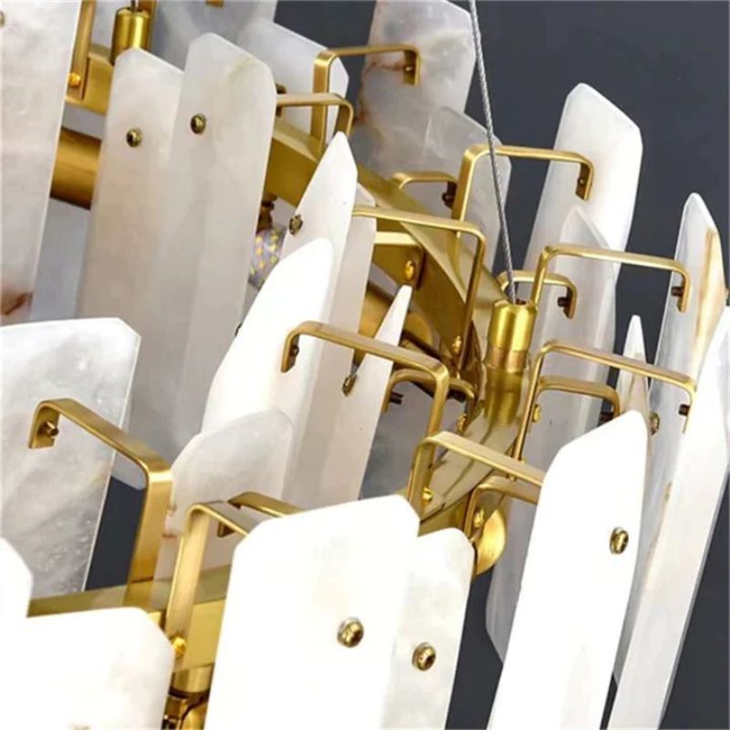 Dien Alabaster Round Chandelier-chandeliers for dining room,chandeliers for stairways,chandeliers for foyer,chandeliers for bedrooms,chandeliers for kitchen,chandeliers for living room-Briglighting