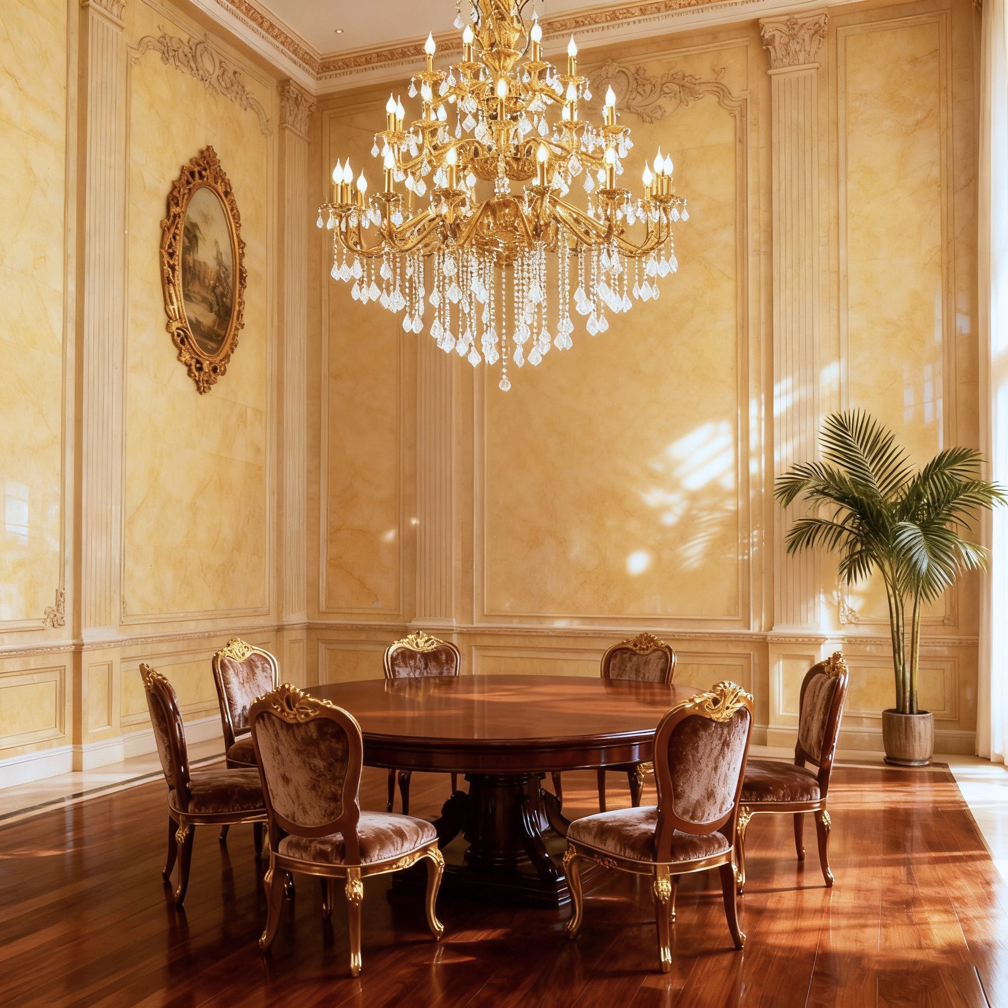 51X68 Inch 30 Lights Tiered Brass and Crystal Chandelier for Foyer-Briglighting