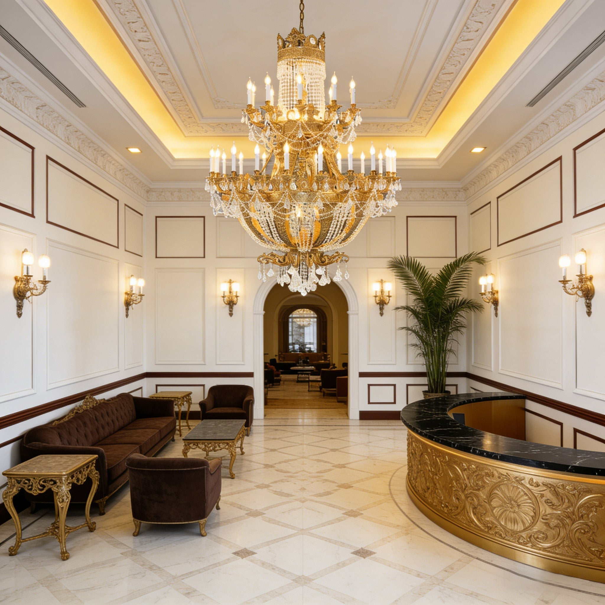 51X67 Inch 42 Lights Big French Empire Brass and Crystal Chandelier for Foyer-Briglighting