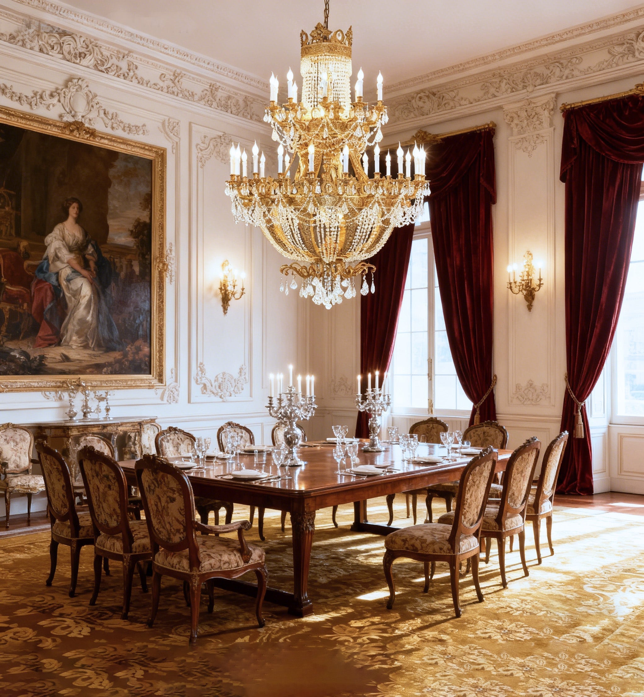 51X67 Inch 42 Lights Big French Empire Brass and Crystal Chandelier for Foyer-Briglighting