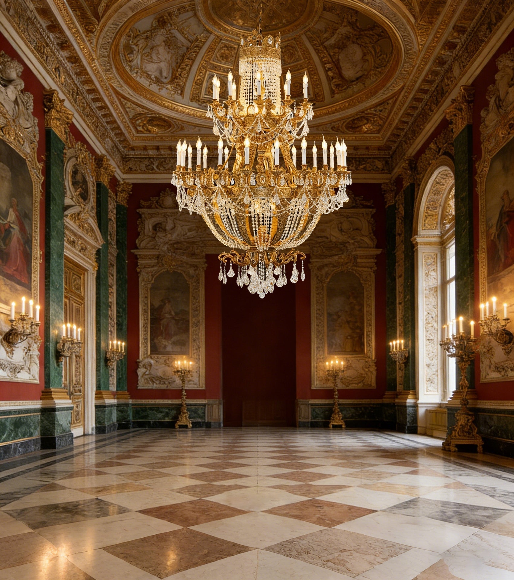 51X67 Inch 42 Lights Big French Empire Brass and Crystal Chandelier for Foyer-Briglighting