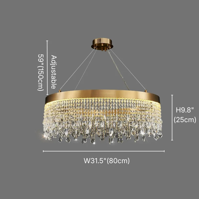 Zara Gold Crystal Chandelier for Living Room & Dining Room-Crystal Chandelier-Briglighting