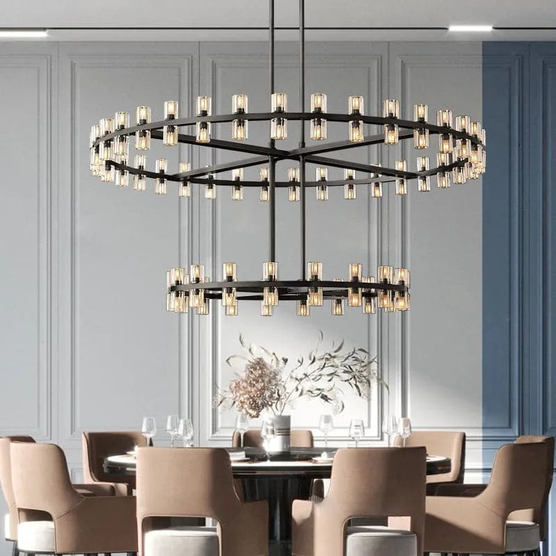 Arcachon LED Round Two-Tier Chandelier 60"