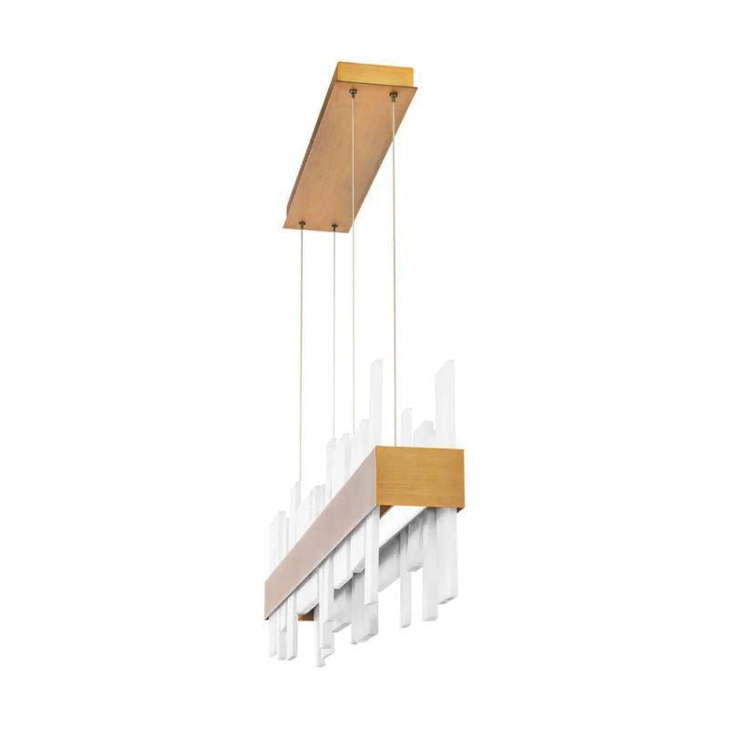 Acropolis 46in LED Linear Alabaster Chandelier - Brass-Briglighting
