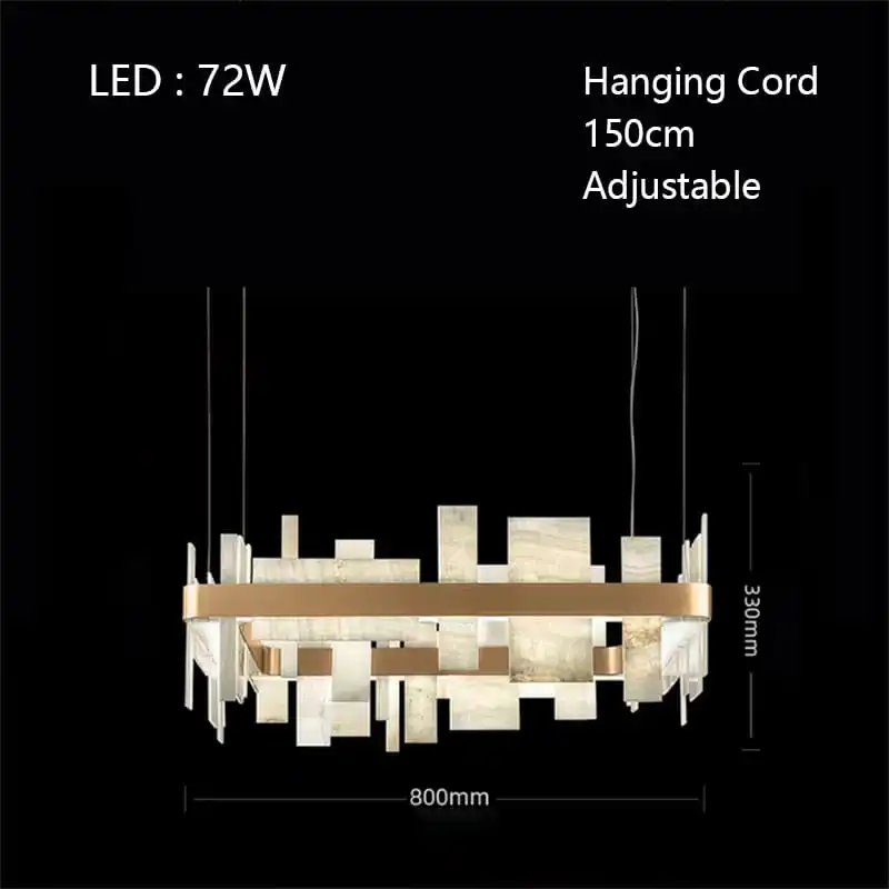 Alabaster Acropolis LED Square Chandelier - 19.7"W-Briglighting