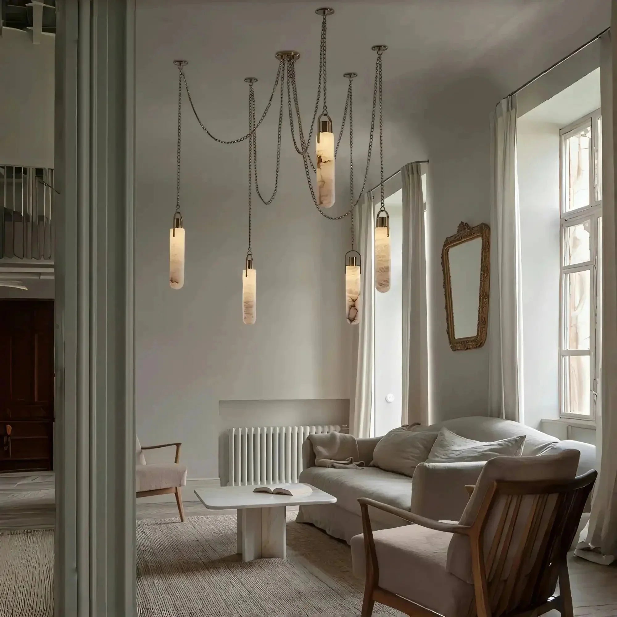 Alabaster Flint 1/2/3/5/7/9/12/15 - Light LED Multi - Drop Pendant - 3 lightsManor Lights