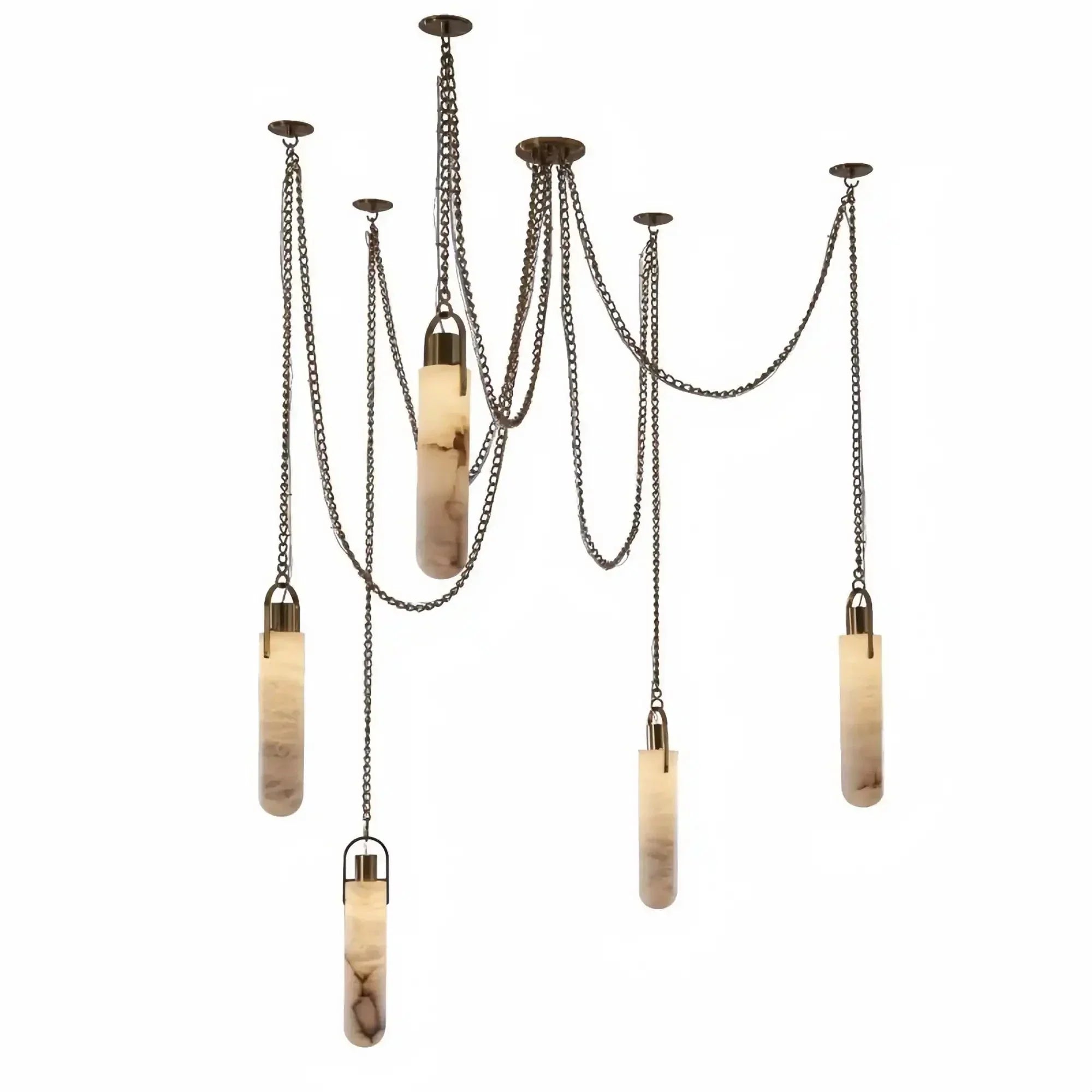 Alabaster Flint 1/2/3/5/7/9/12/15 - Light LED Multi - Drop Pendant - 5 lightsManor Lights