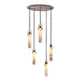 Alabaster Flint Additions Multi Light Pendant, Round Chandelier For staircase, Hallway - Briglighting