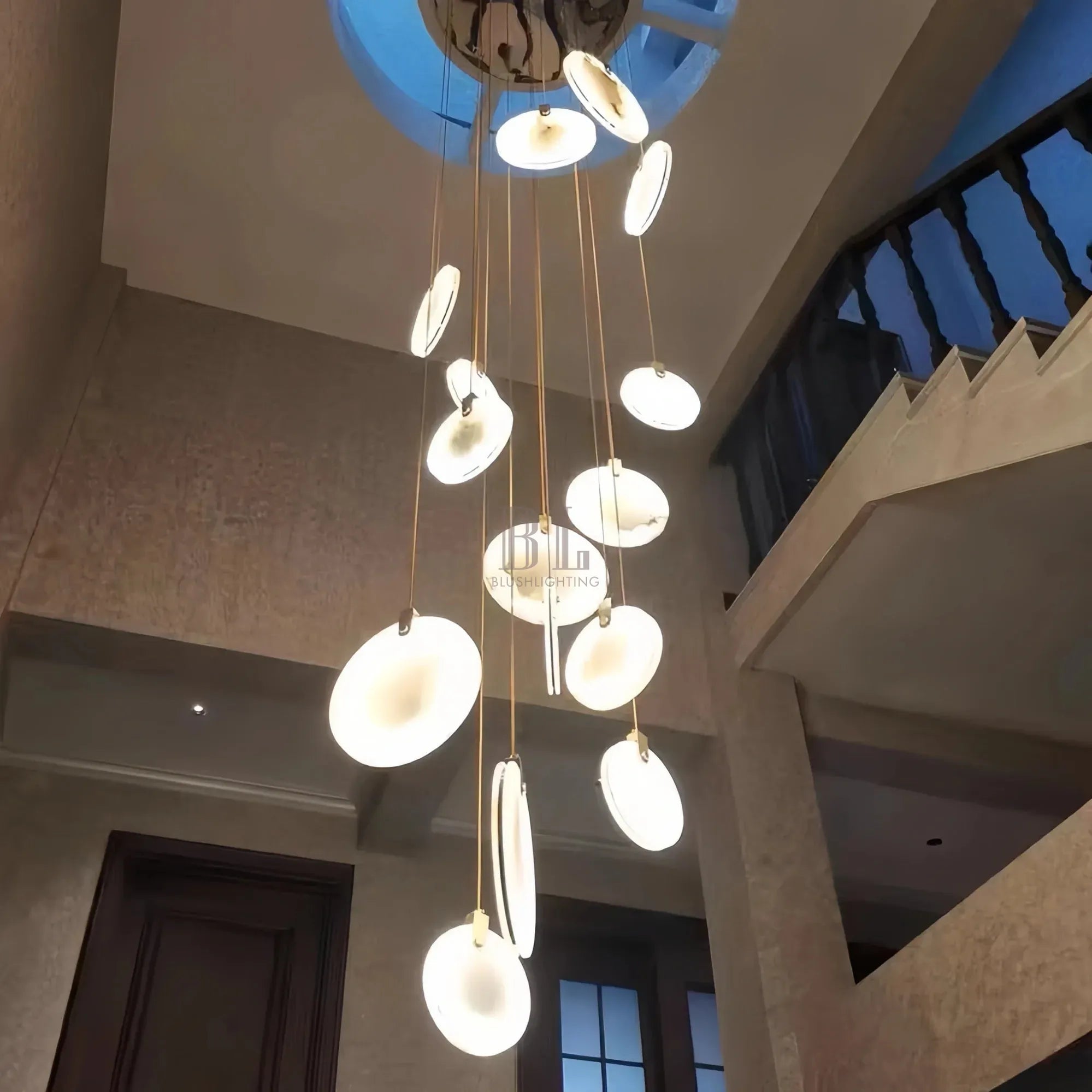 Alabaster Long Staircase Chandelier 5 styles - 10 LightsBriglighting