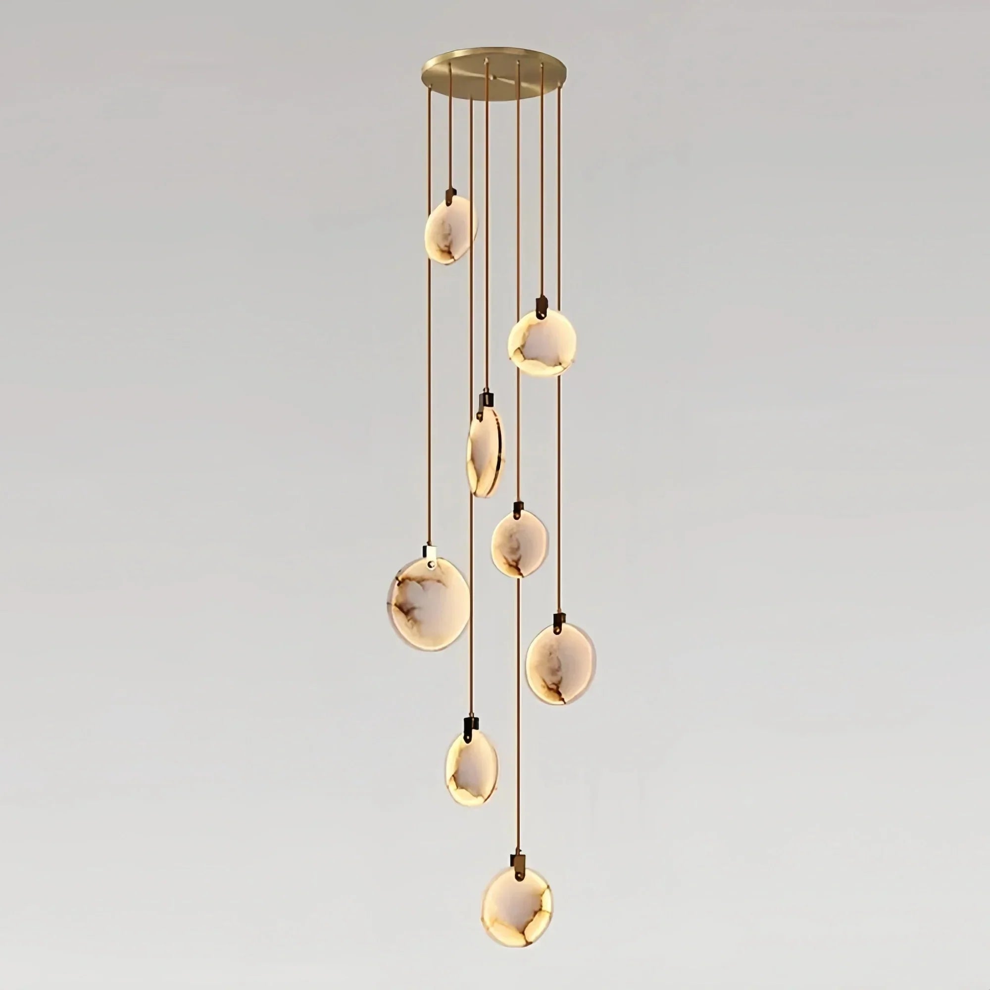 Alabaster Long Staircase Chandelier 5 styles - 5 LightsBriglighting