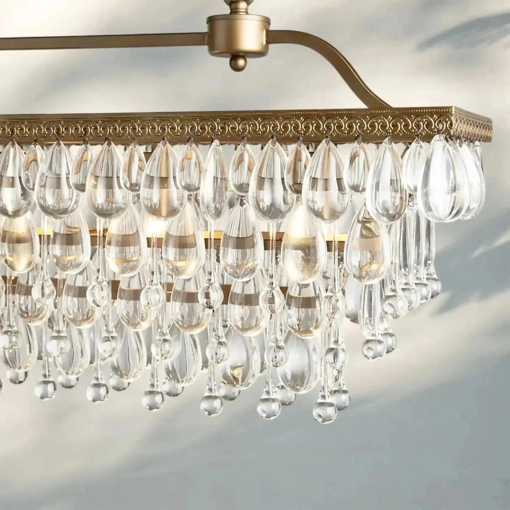 Anabelle Rectangular Chandelier - clear finish, modern home lighting