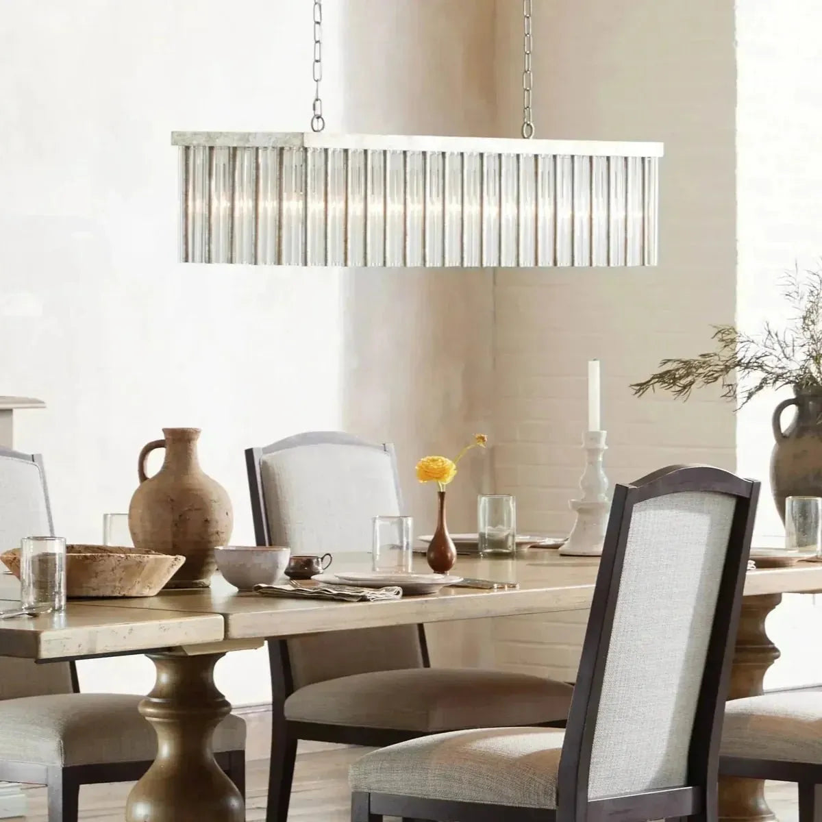 Andalucian Rectangular Chandelier 48'' 56'' in clear - dining room lighting