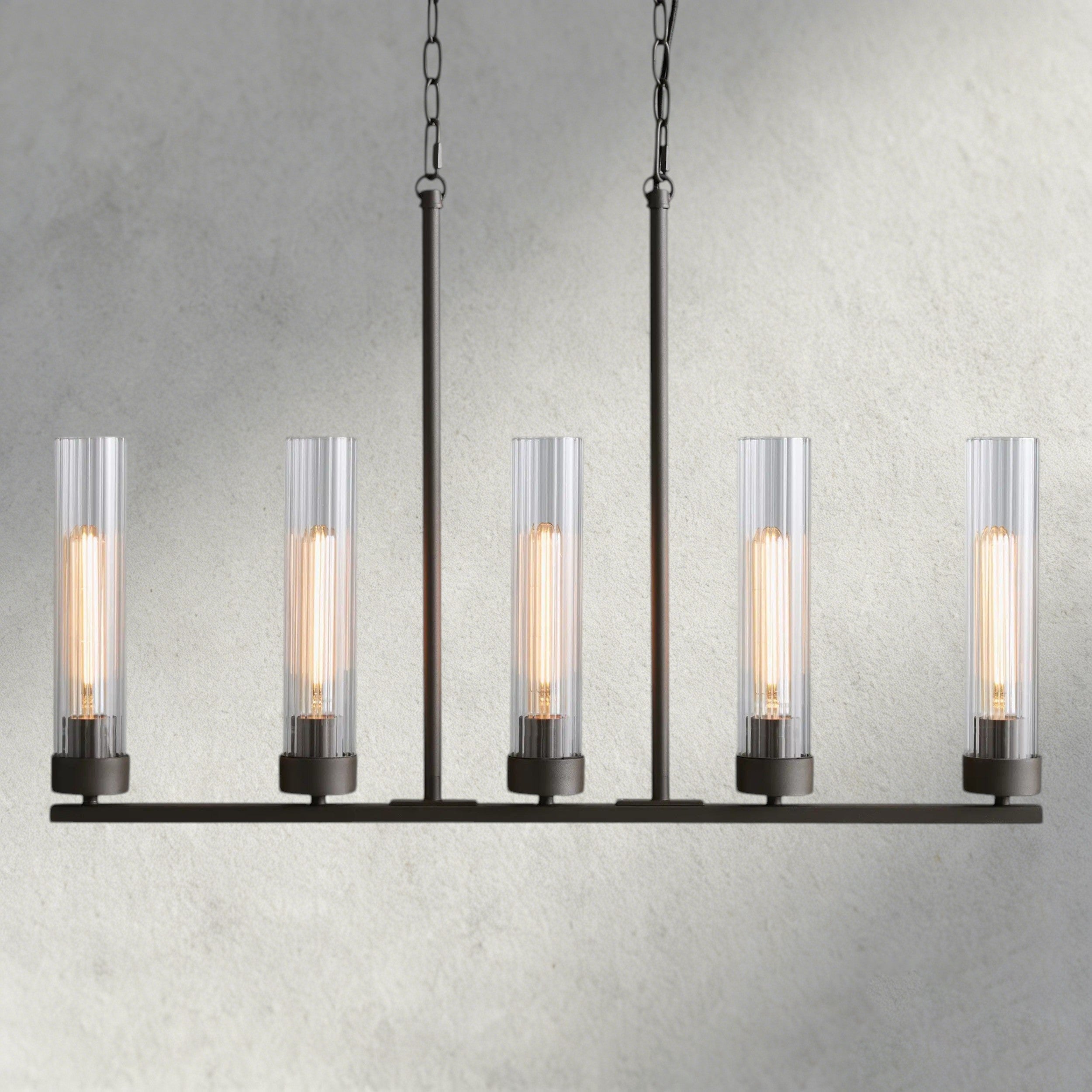 Bronze Andreas 5-Light Linear Chandelier