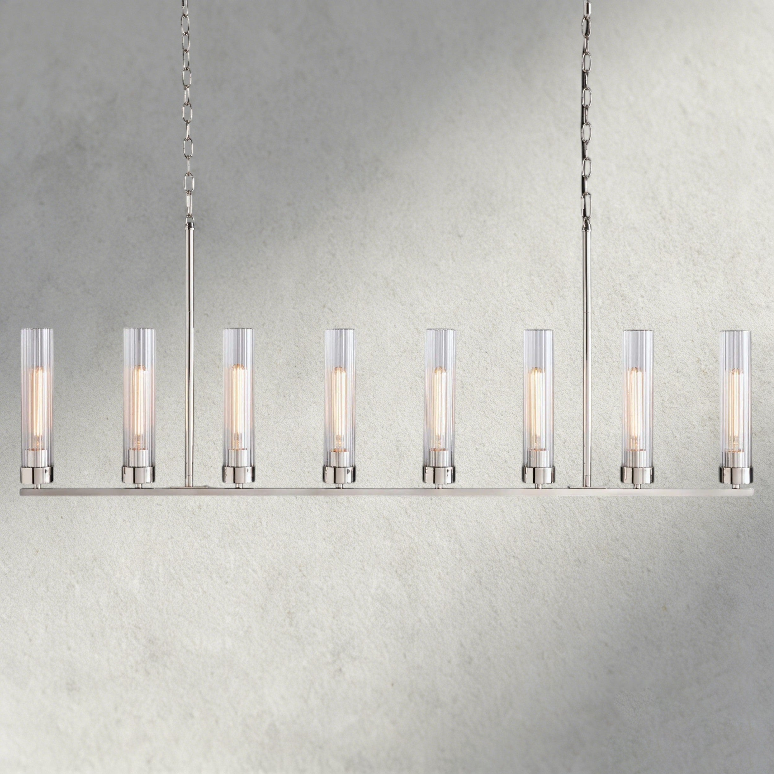 8 Light / Nickle Andreas Linear Chandelier