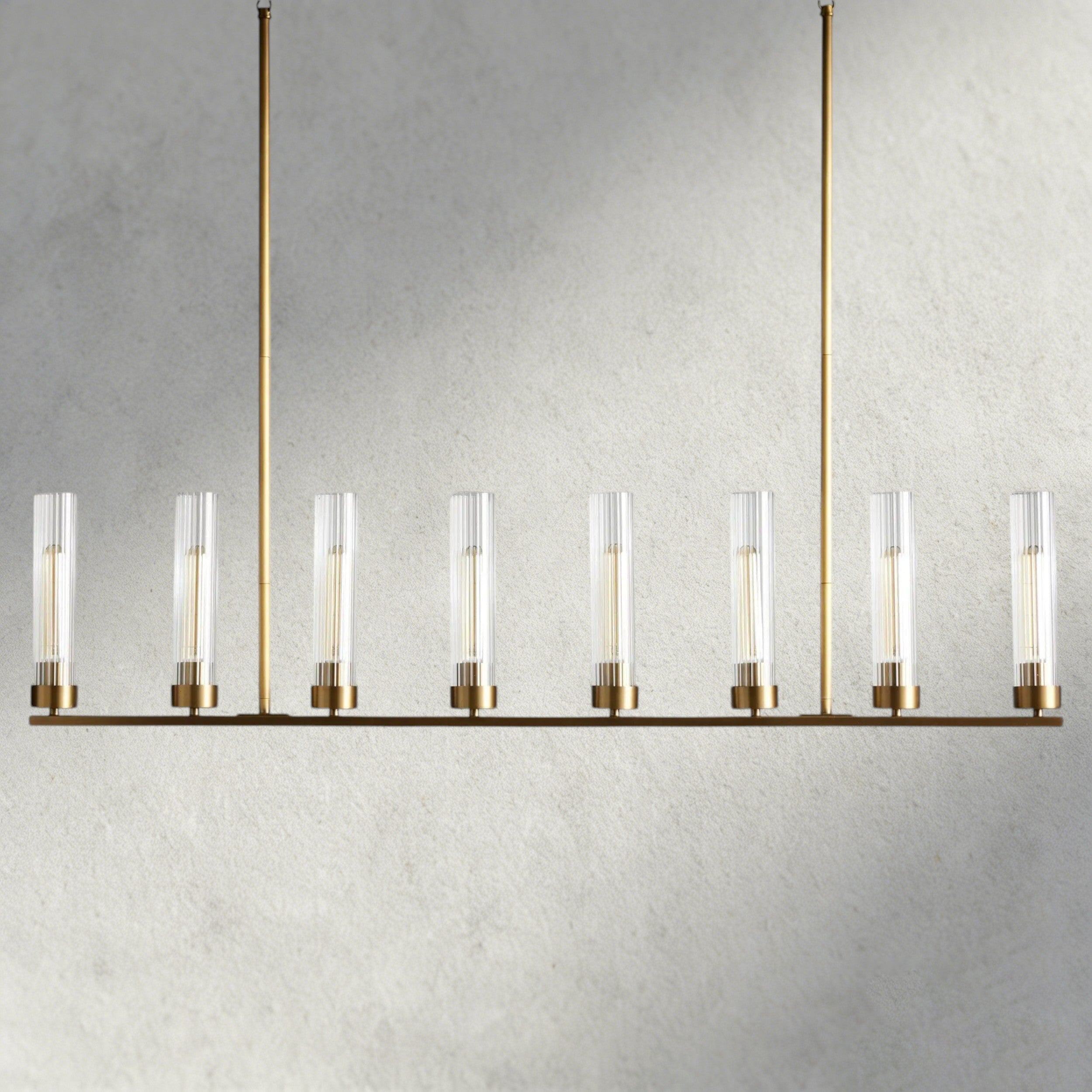 8 Light / Brass Andreas Linear Chandelier
