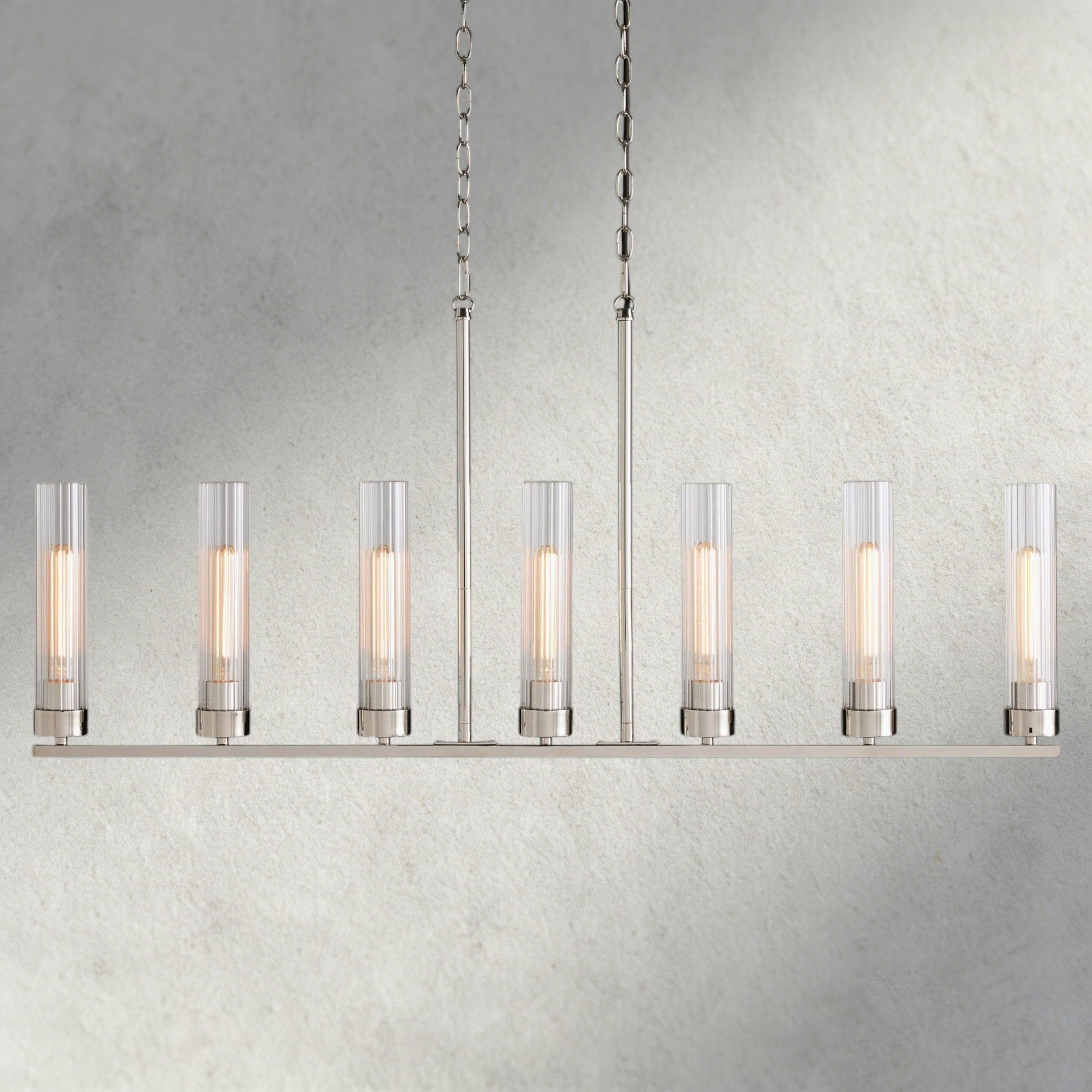7 Light / Nickle Andreas Linear Chandelier