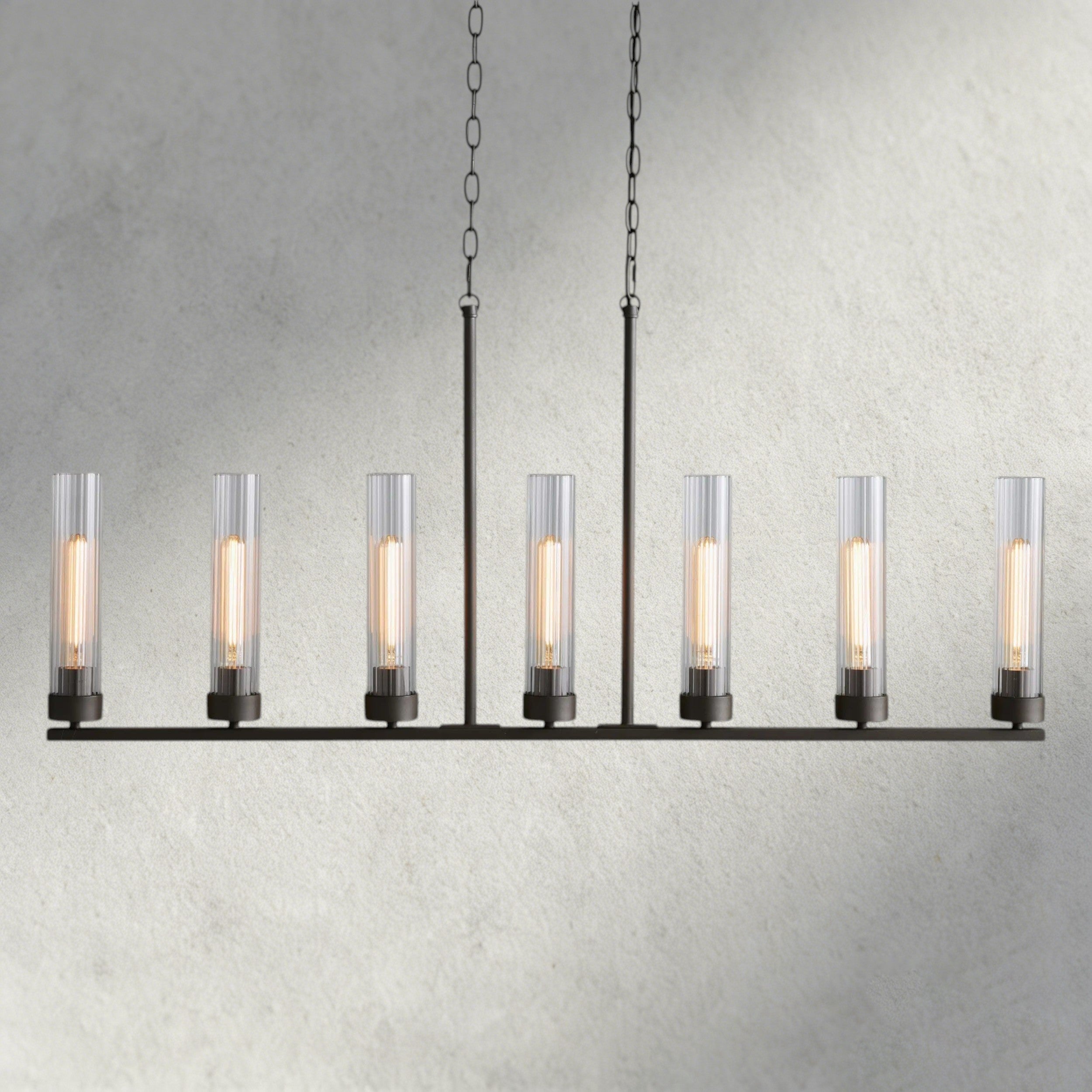 7 Light / Bronze Andreas Linear Chandelier