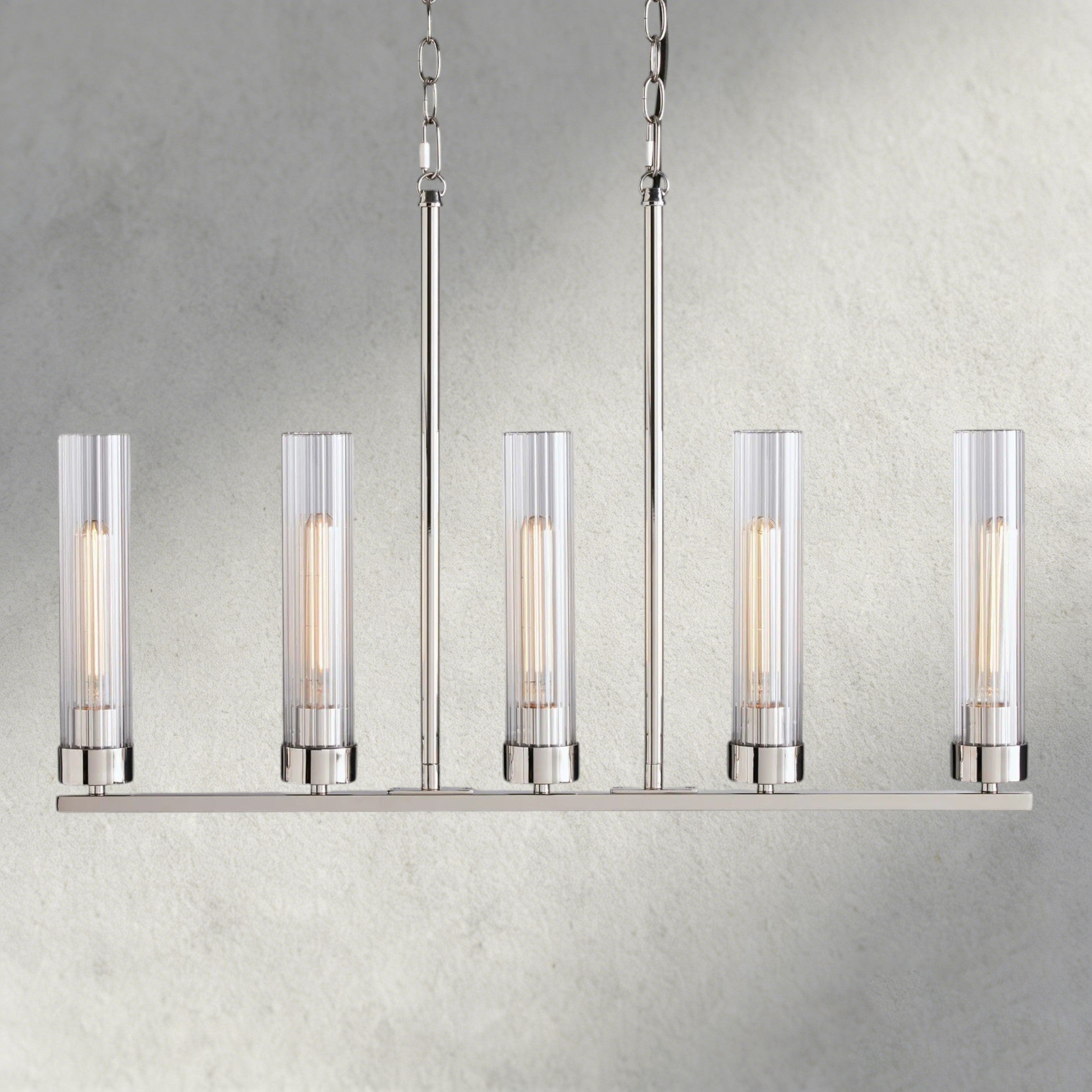 5 Light / Nickle Andreas Linear Chandelier