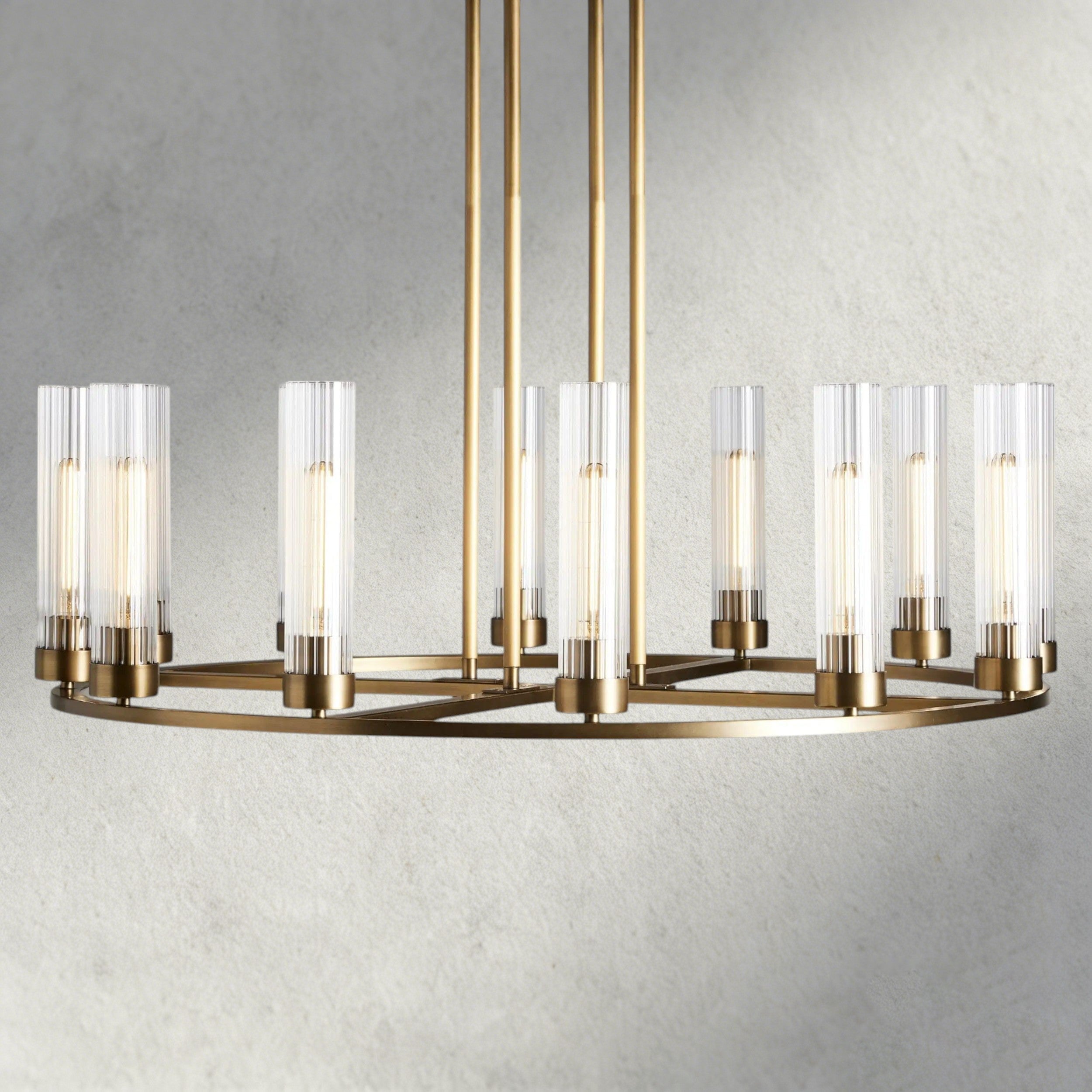 12 Light / Brass Andreas Round Chandelier 10/ 12 Light
