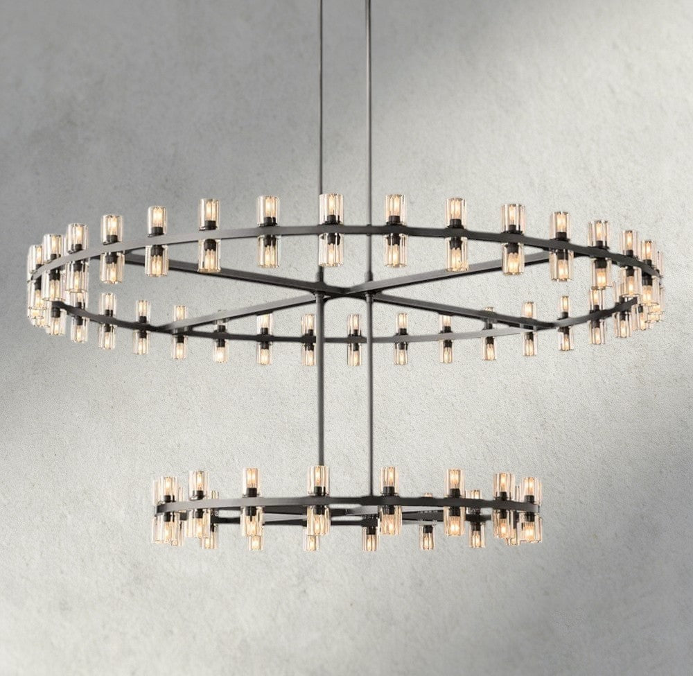 Arcachon LED Round Two-Tier Chandelier 60"-chandelier-Briglighting