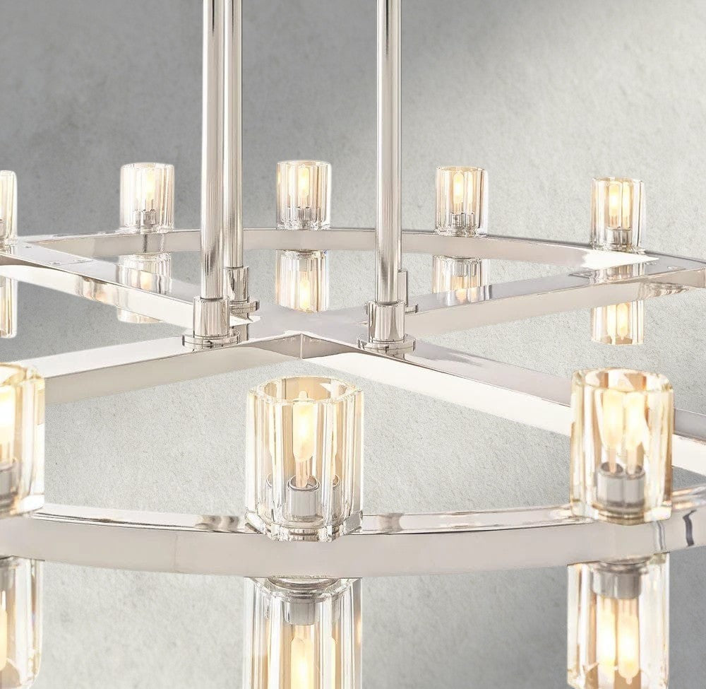 Arcachon LED Round Two-Tier Chandelier 60"-chandelier-Briglighting