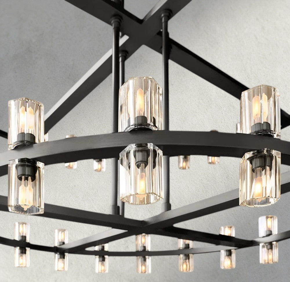 Arcachon LED Round Two-Tier Chandelier 60"-chandelier-Briglighting