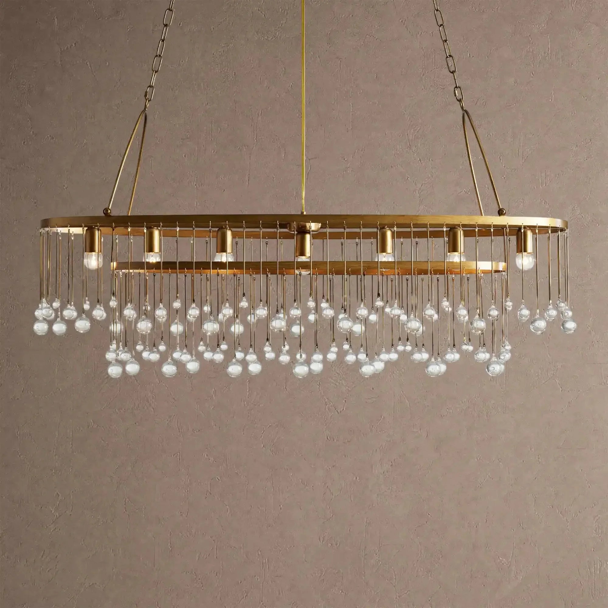 Aubrey 7 Light Oval Chandelier - BrassBriglighting