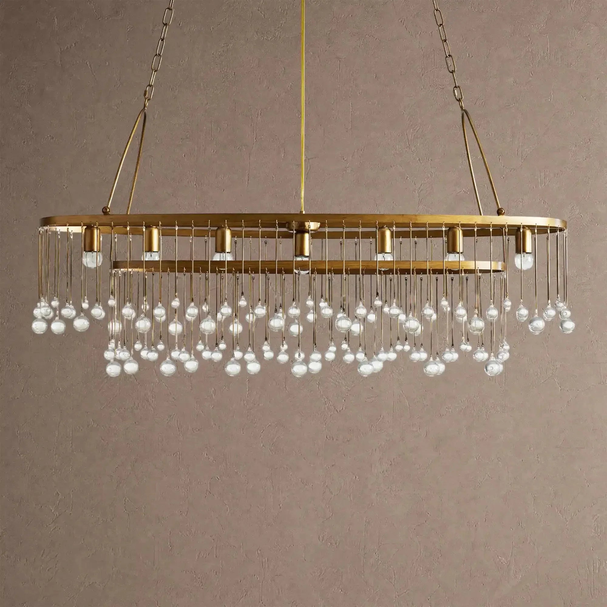 Aubrey 7 Light Oval Chandelier - BrassBriglighting