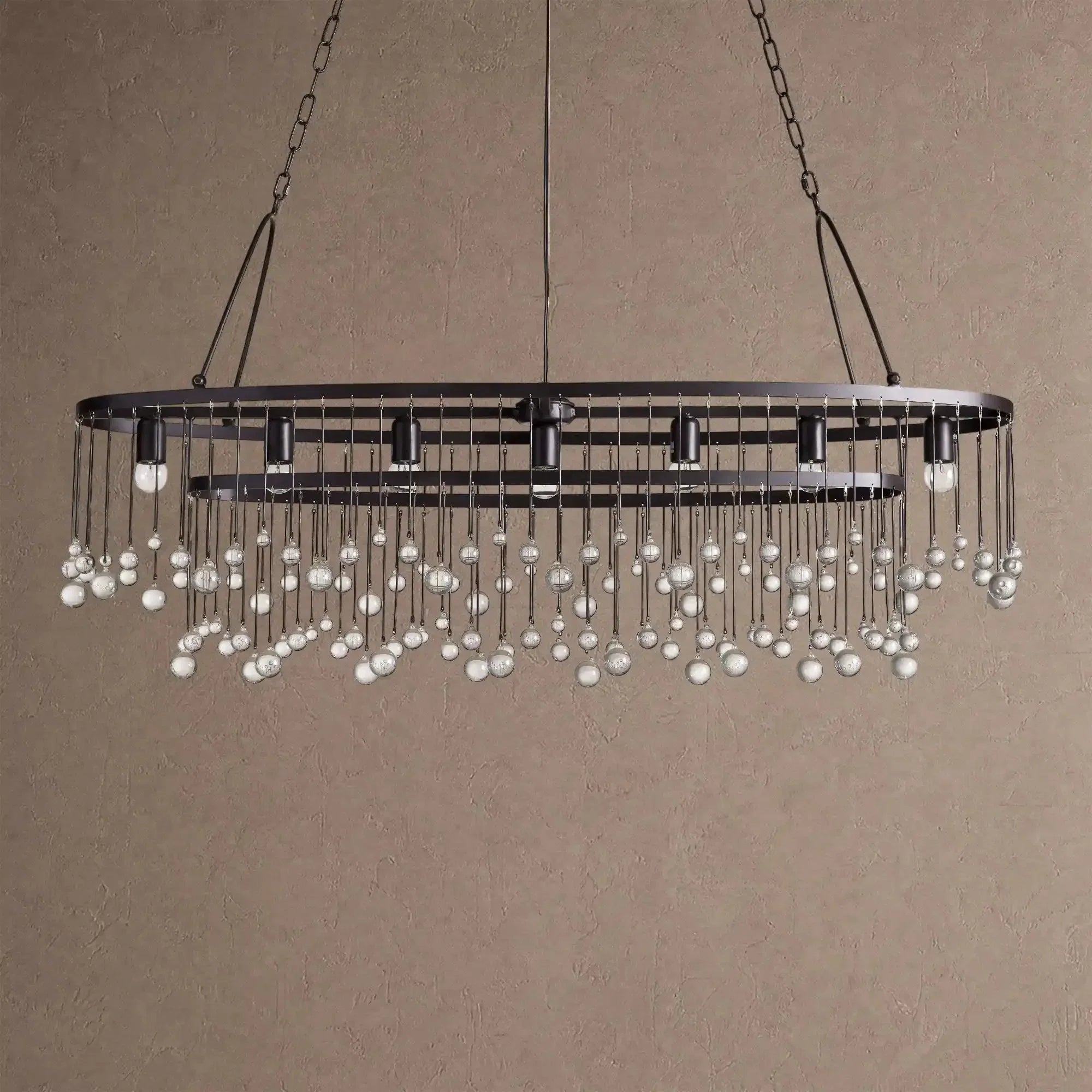 Aubrey 7 Light Oval Chandelier - BlackBriglighting