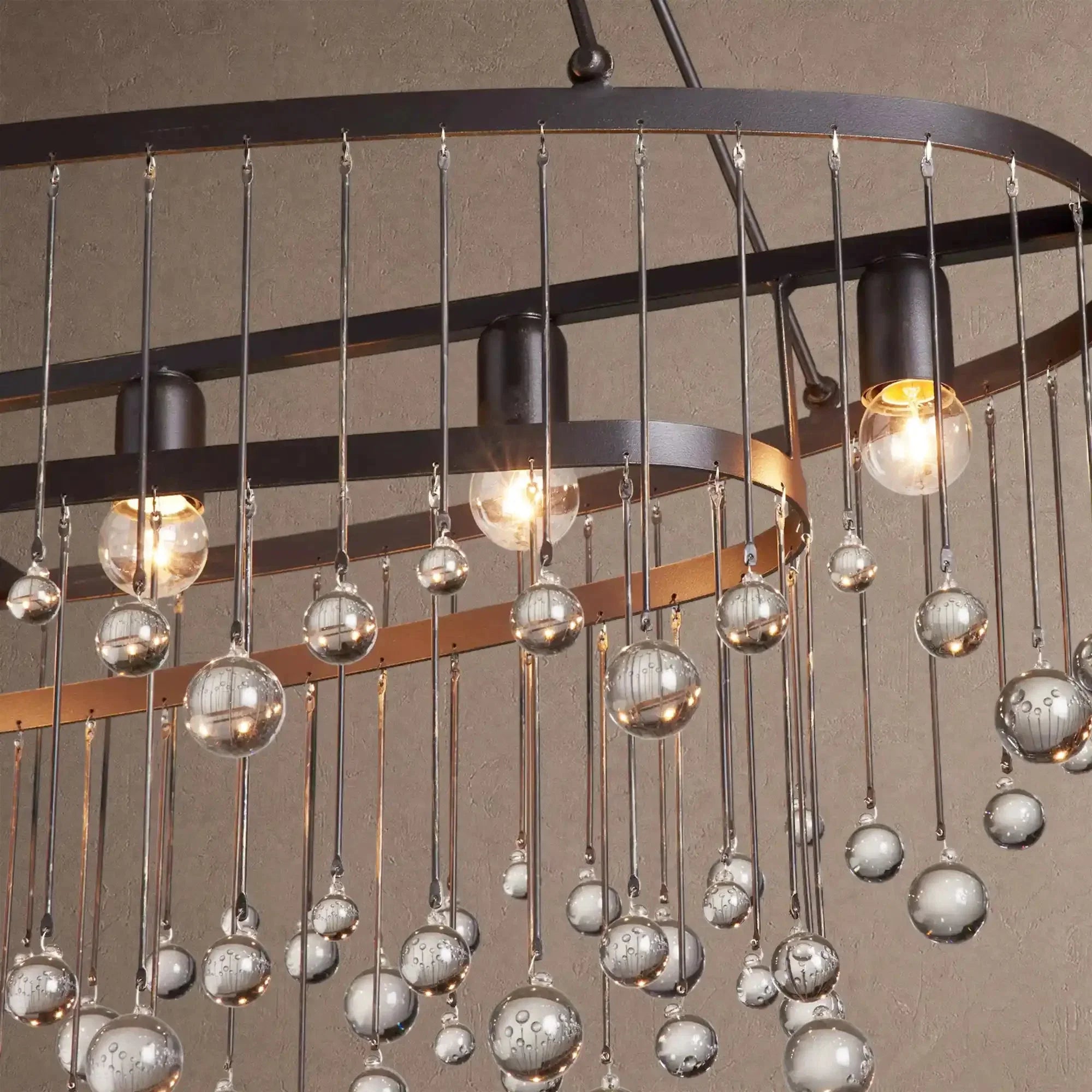 Aubrey 7 Light Oval Chandelier - BlackBriglighting