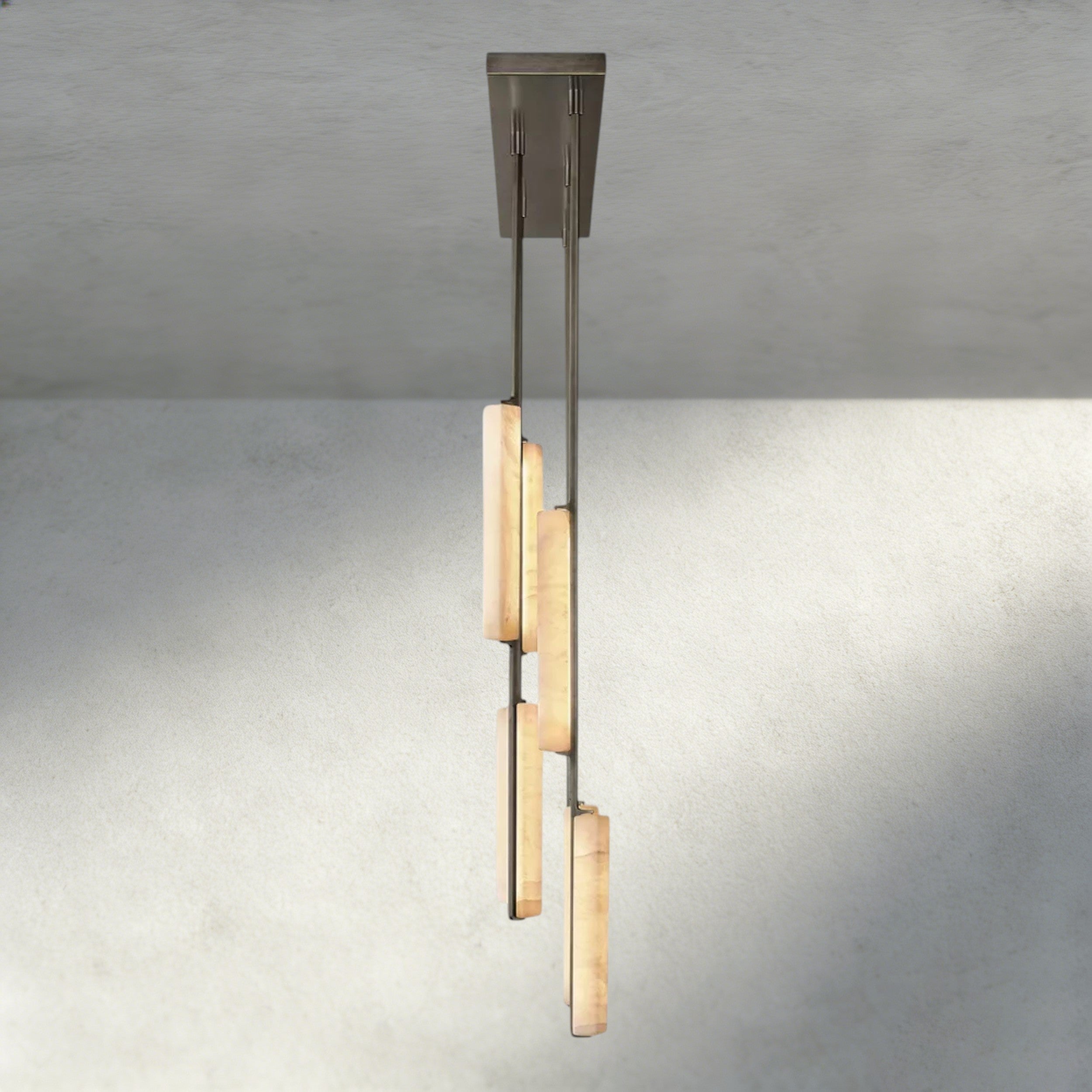 Audubon Alabaster Linear Chandelier 54"-Briglighting