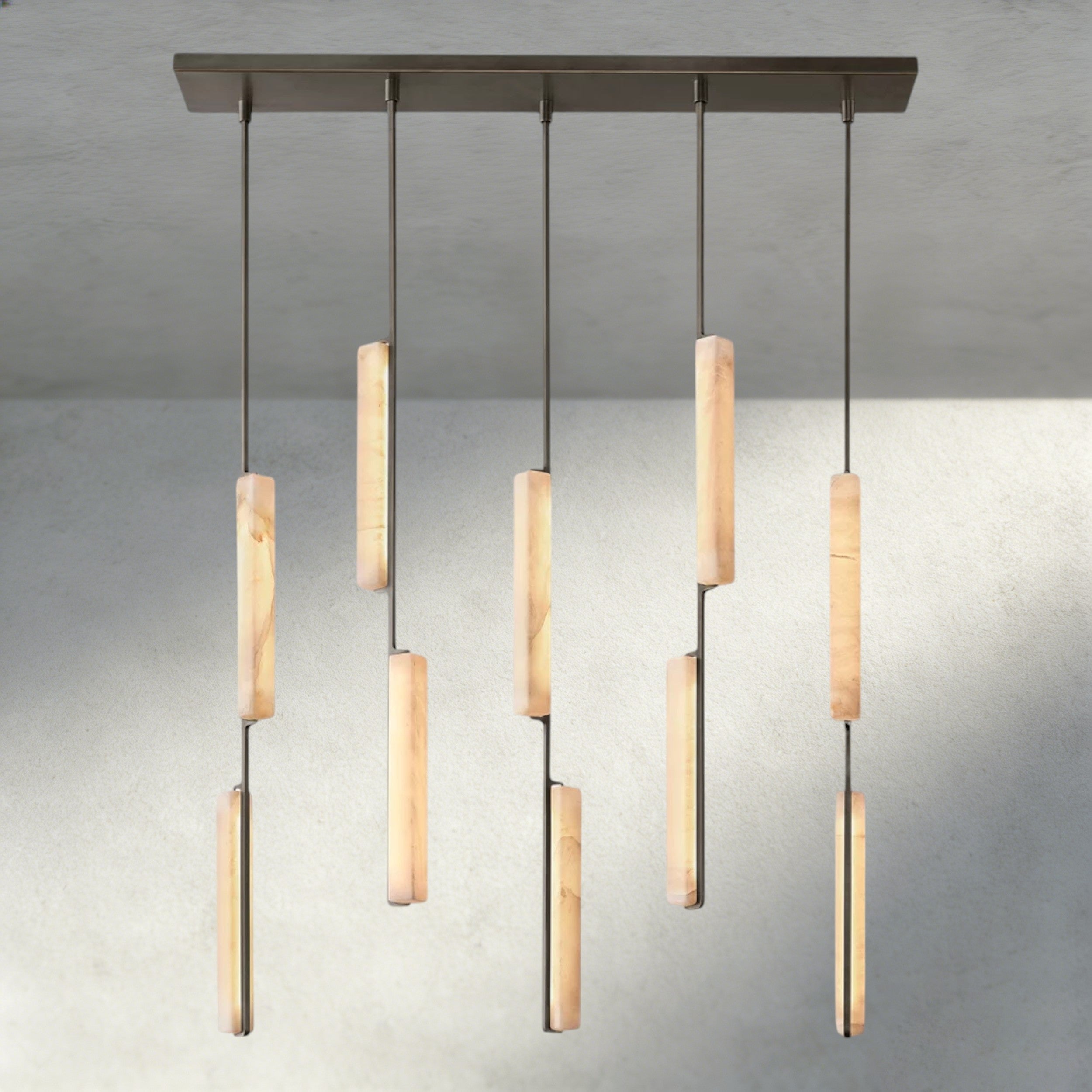 Audubon Alabaster Linear Chandelier 54"-Briglighting