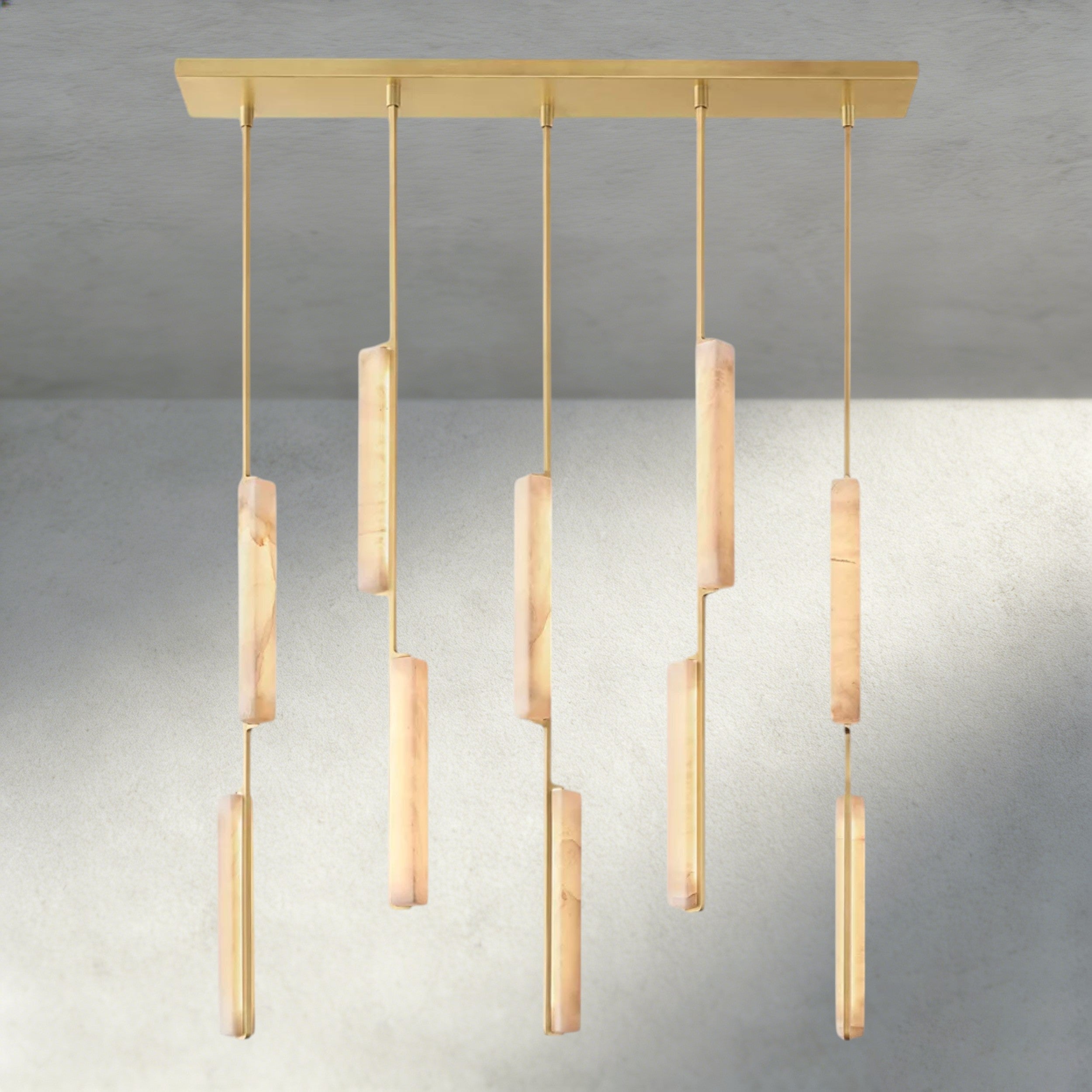 Audubon Alabaster Linear Chandelier 54"-Briglighting