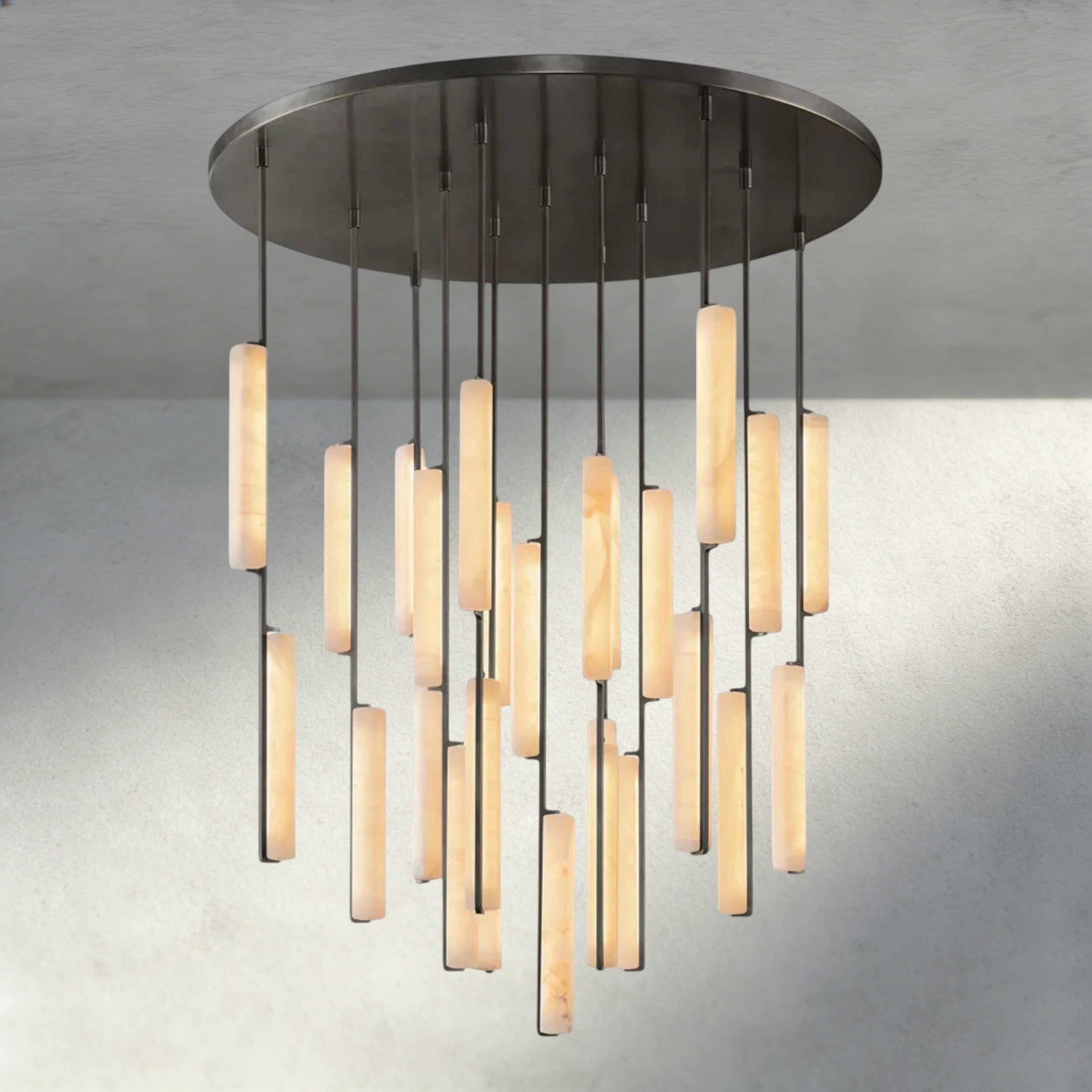 Audubon Alabaster Round Chandelier 24", 40", 56"-Briglighting