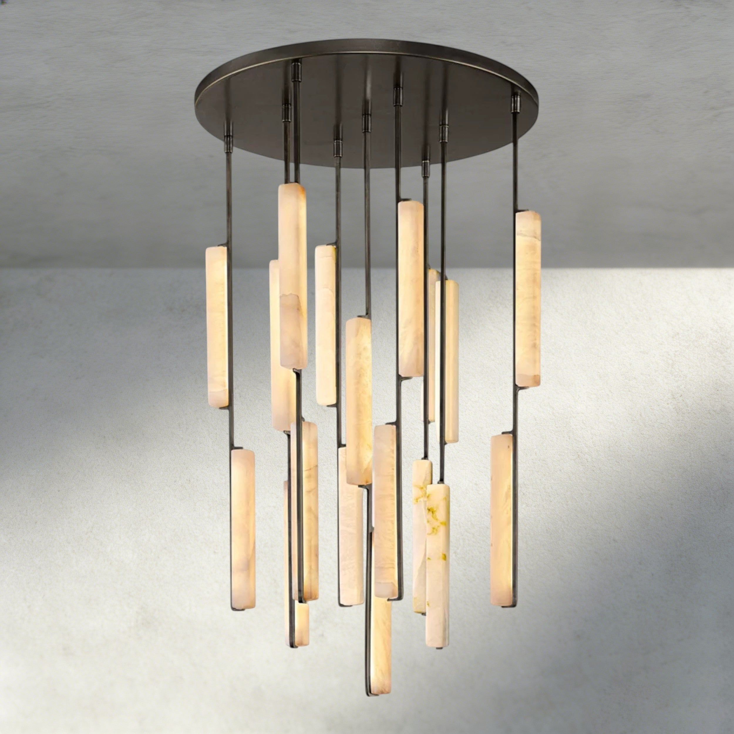Audubon Alabaster Round Chandelier 24", 40", 56"-Briglighting