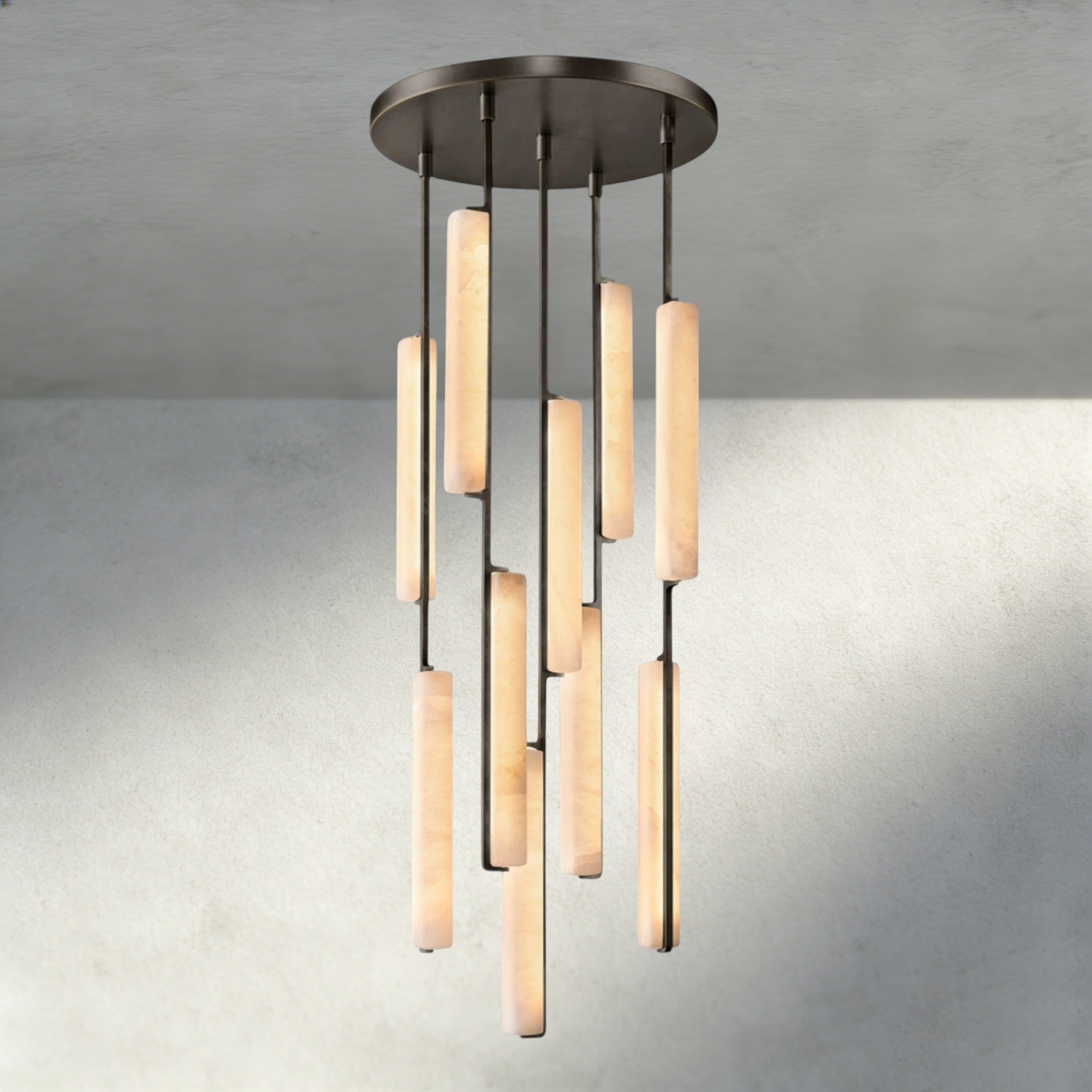 Audubon Alabaster Round Chandelier 24", 40", 56"-Briglighting
