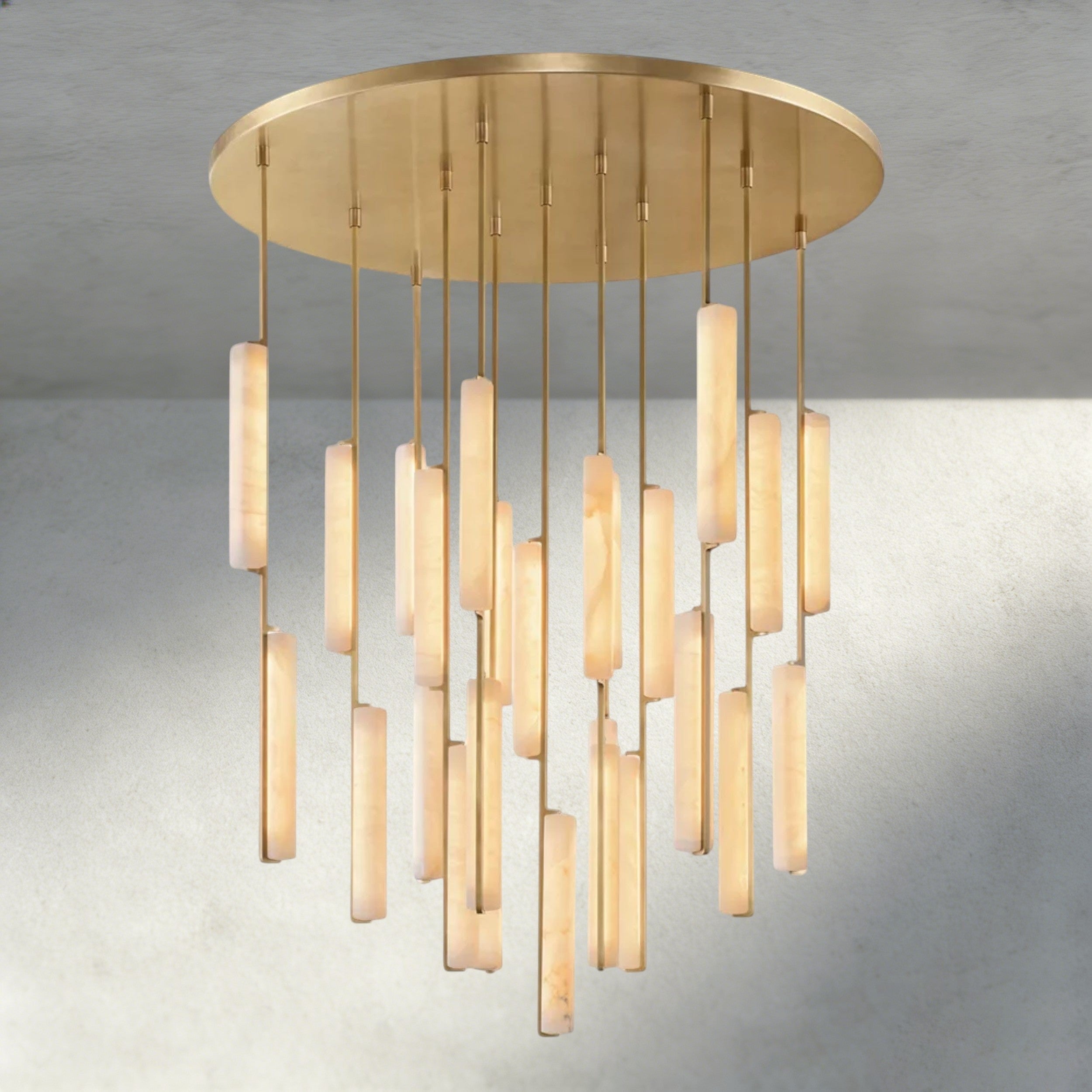 Audubon Alabaster Round Chandelier 24", 40", 56"-Briglighting