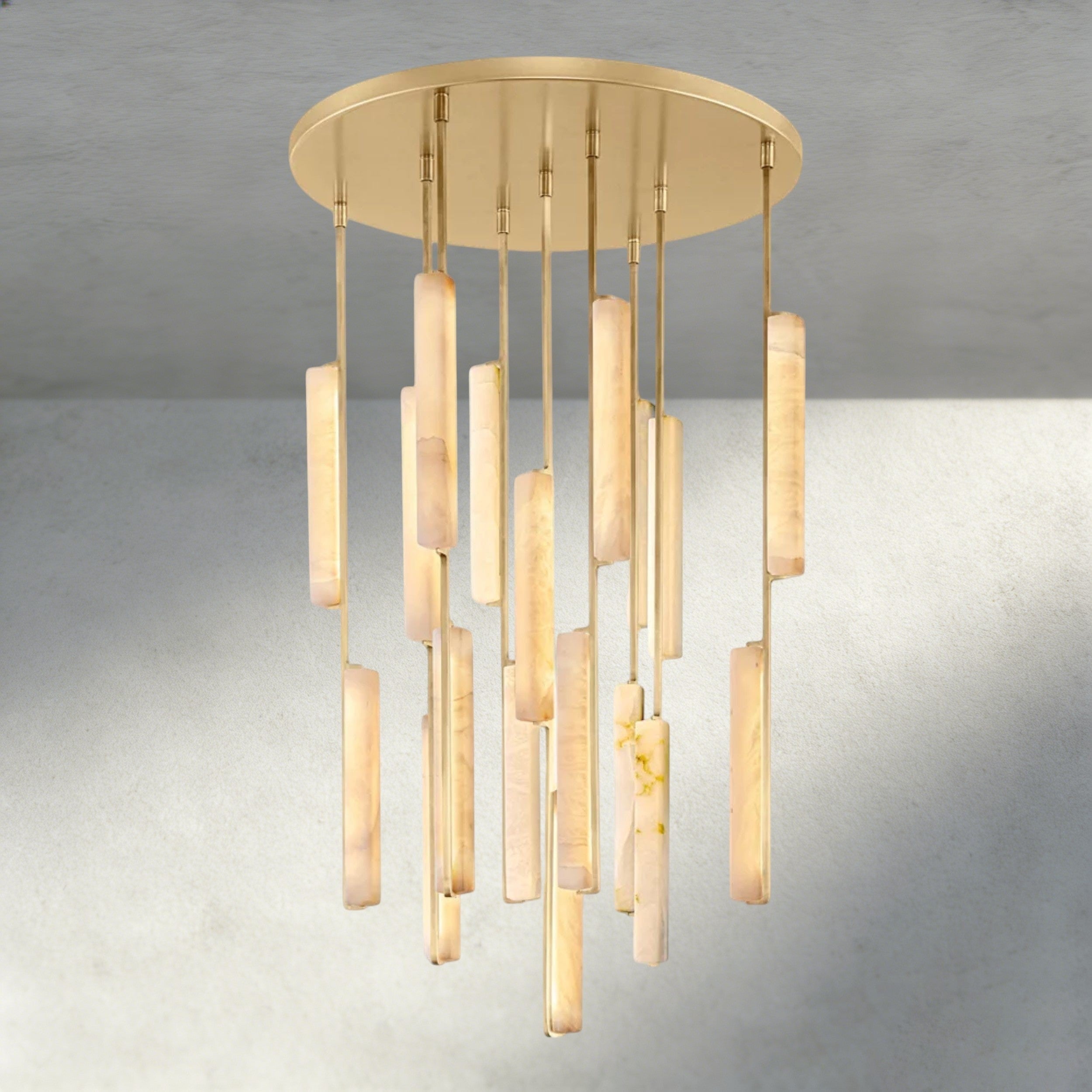 Audubon Alabaster Round Chandelier 24", 40", 56"-Briglighting