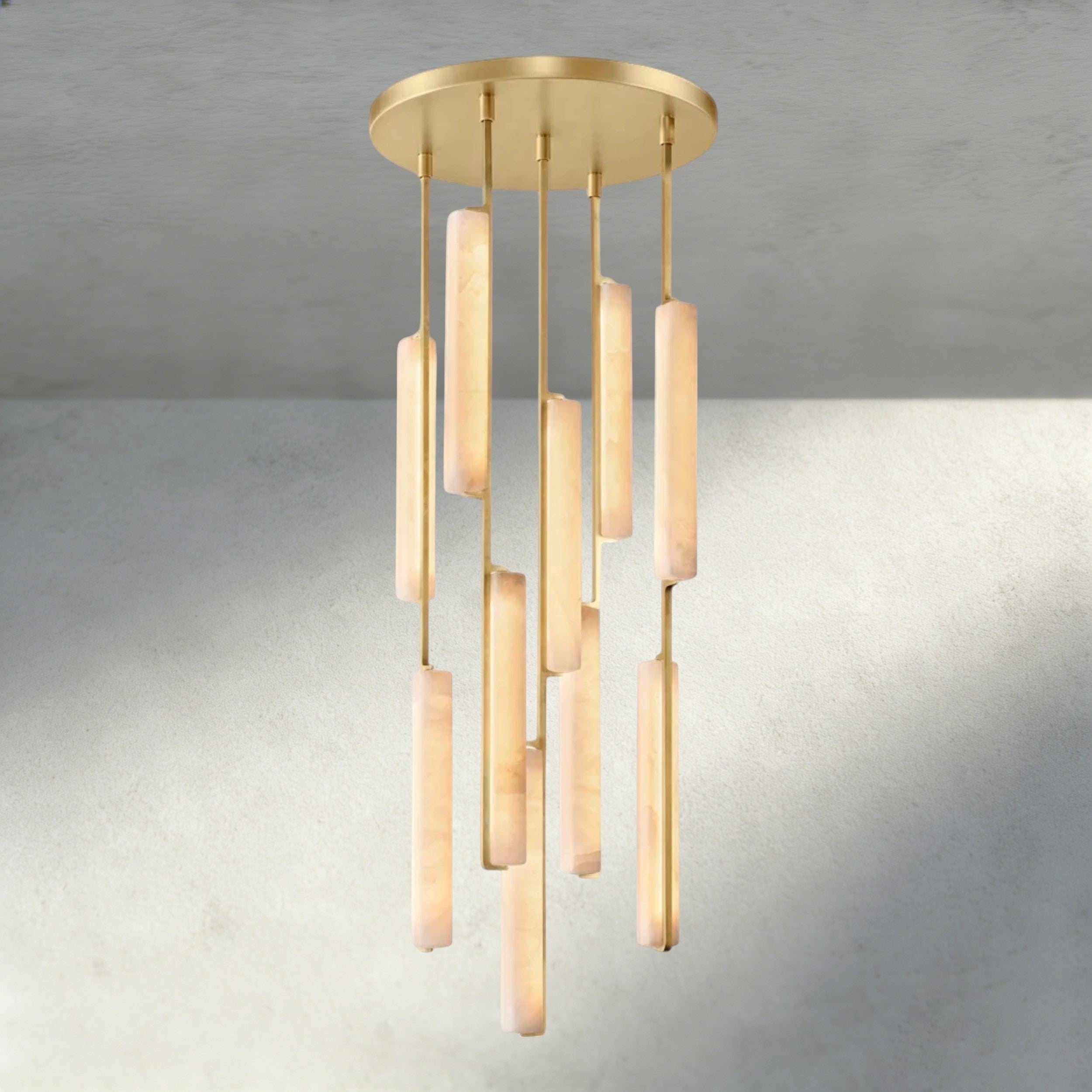Audubon Alabaster Round Chandelier 24", 40", 56"-Briglighting